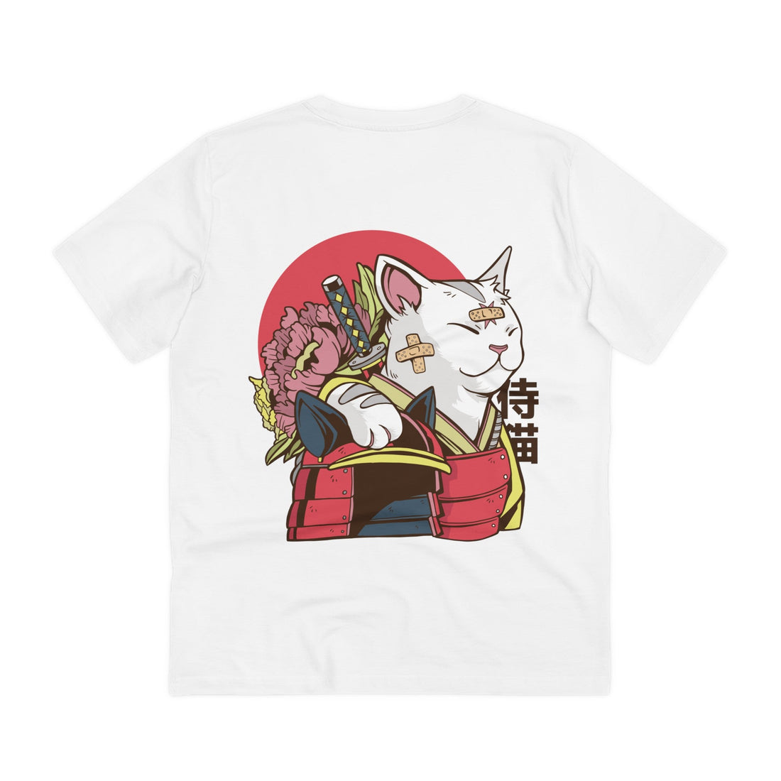 Printify T-Shirt White / 2XS Samurai Cat - Anime World - Back Design