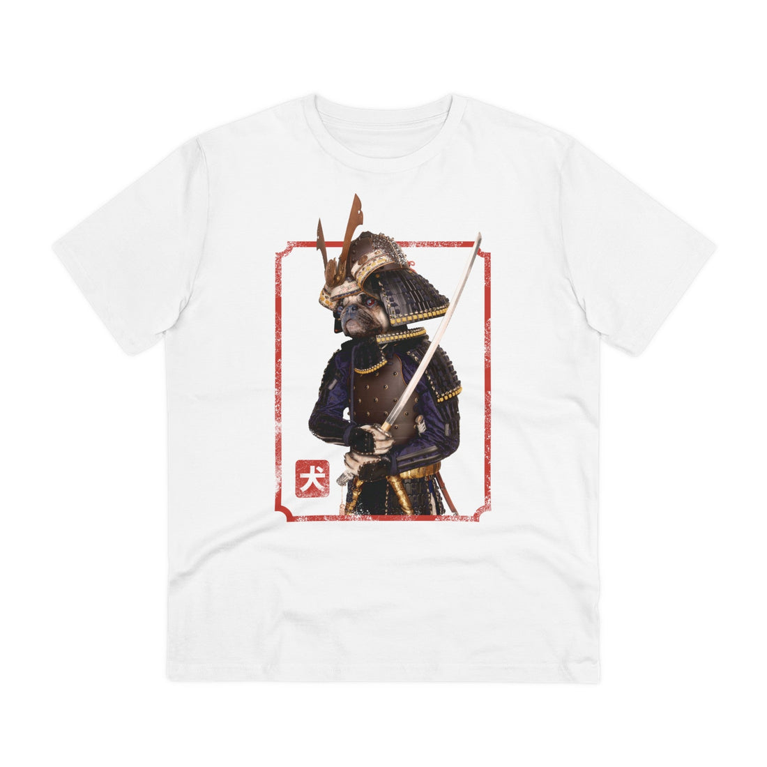 Printify T-Shirt White / 2XS Samurai Pug - Martial Arts - Front Design