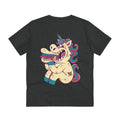 Printify T-Shirt Dark Heather Grey / 2XS Sandwich Einhorn - Unicorn World - Back Design