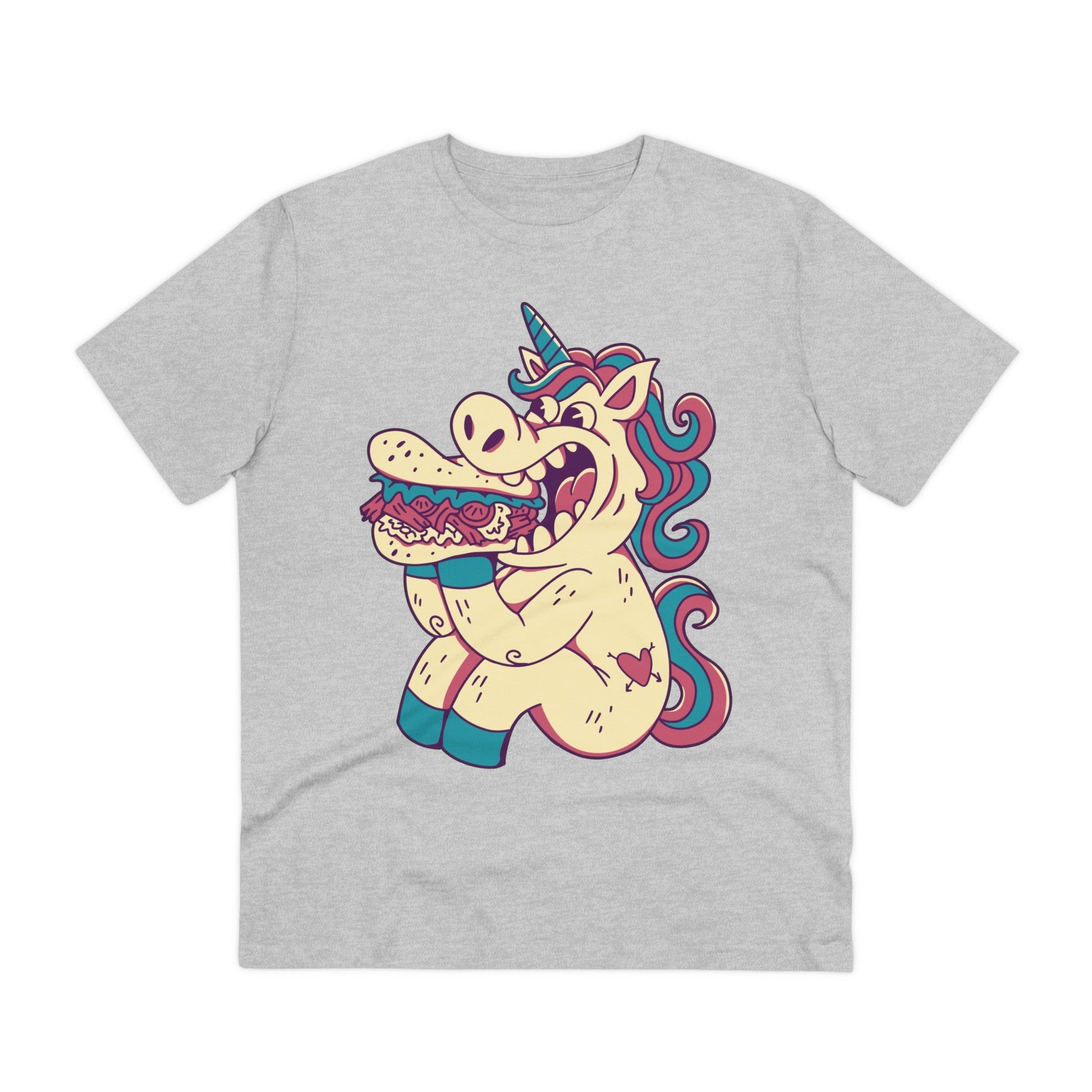 Printify T-Shirt Heather Grey / 2XS Sandwich Einhorn - Unicorn World - Front Design