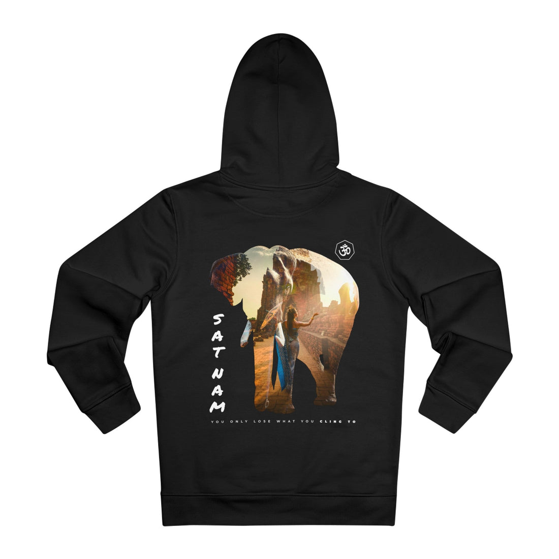 Printify Hoodie Black / M Satnam Elephant - Exposure Streetwear - Hoodie - Back Design