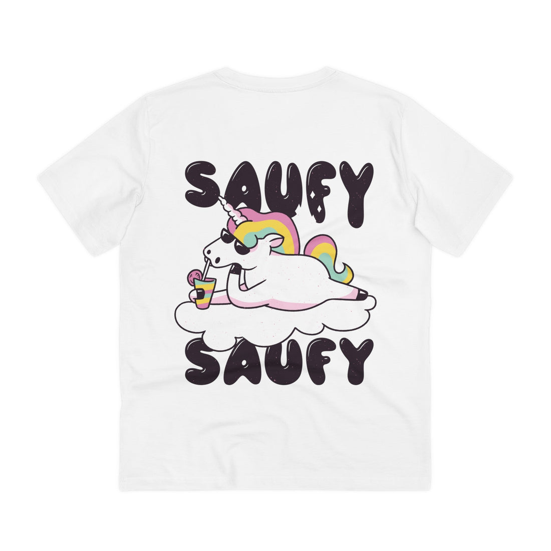 Printify T-Shirt White / 2XS Saufy Unicorn - Unicorn World - Back Design