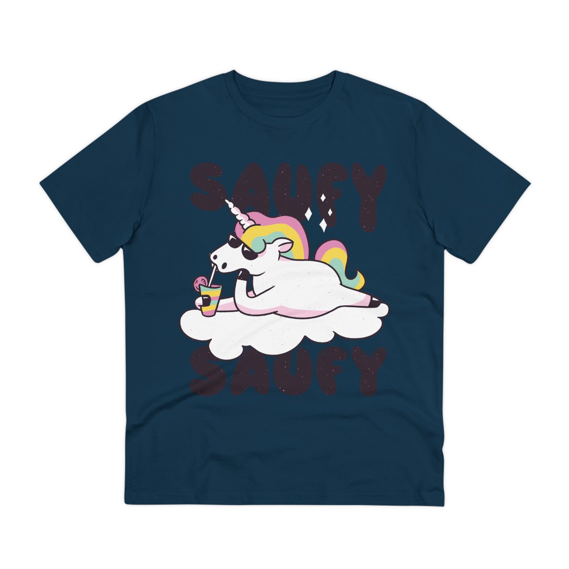 Printify T-Shirt French Navy / 2XS Saufy Unicorn - Unicorn World - Front Design