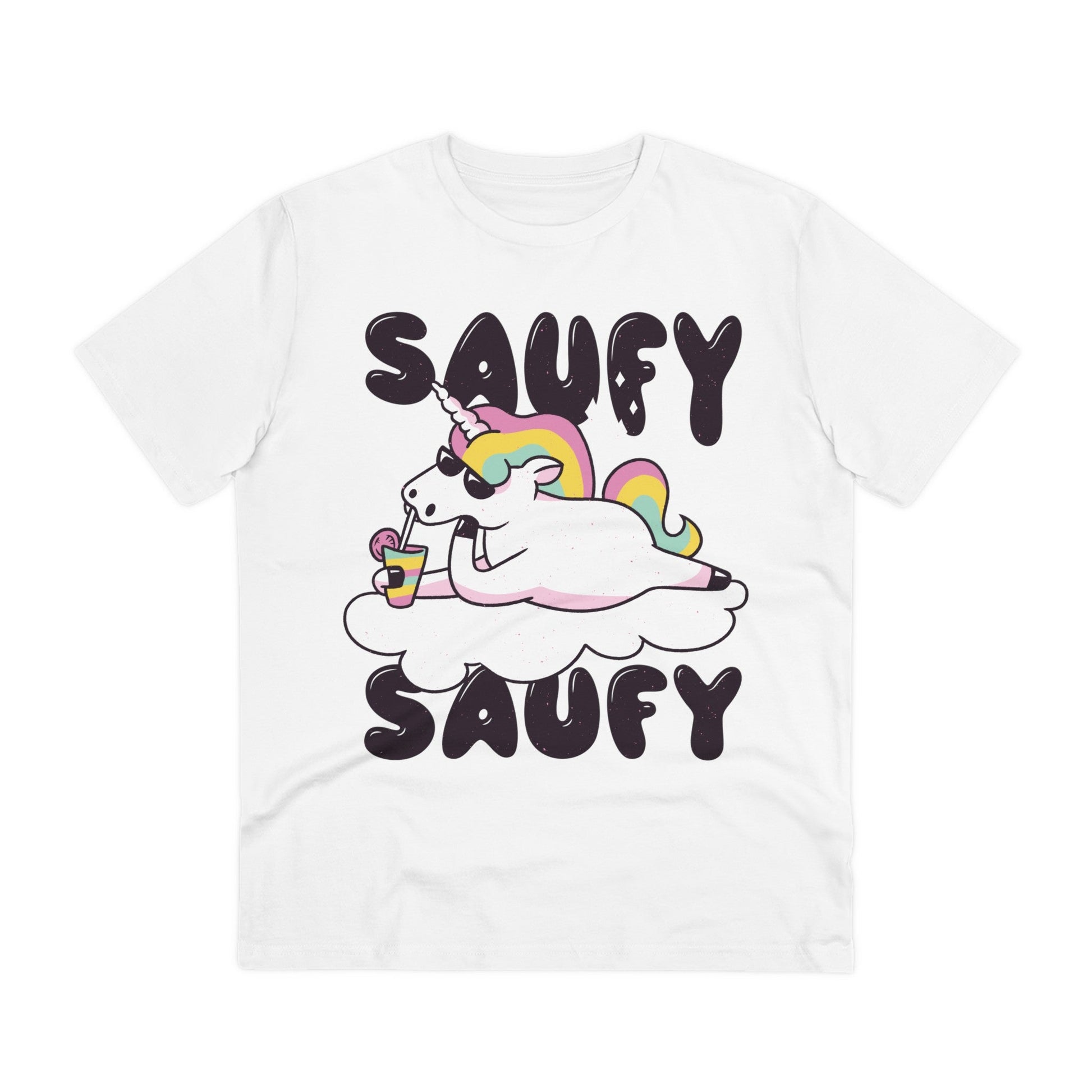 Printify T-Shirt White / 2XS Saufy Unicorn - Unicorn World - Front Design