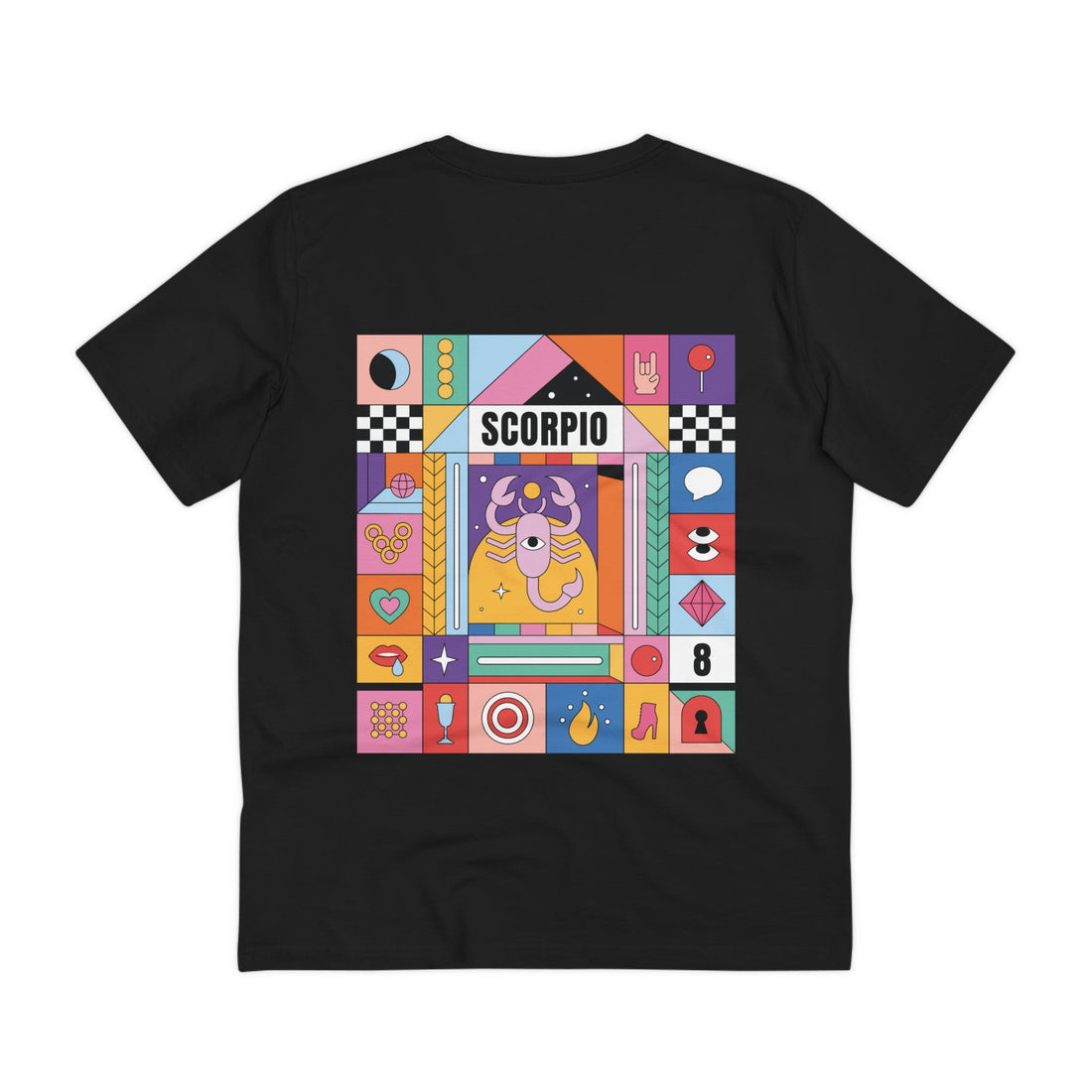 Printify T-Shirt Black / 2XS Scorpio - Colorful Zodiac - Back Design