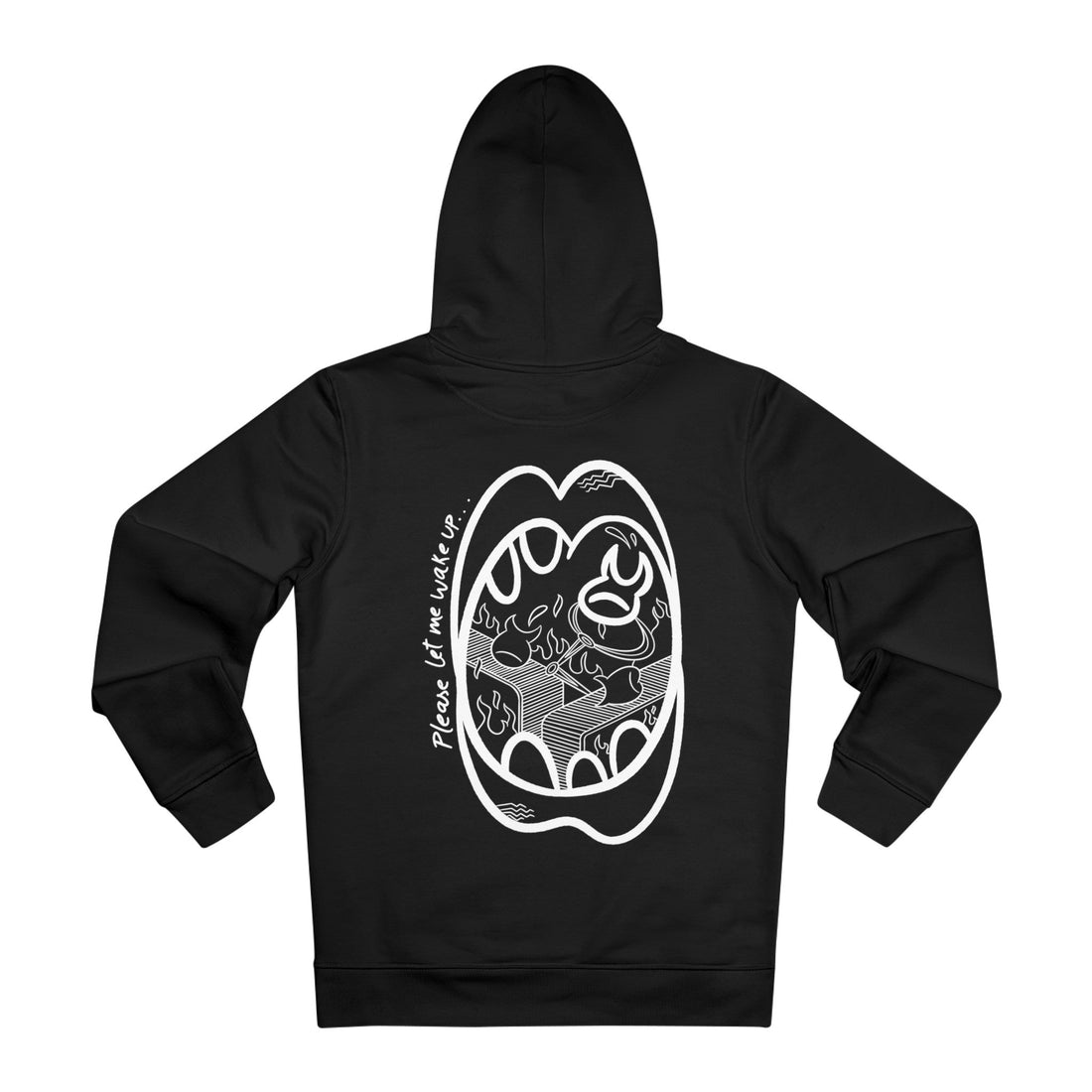 Printify Hoodie Black / M Screaming mouth fear of sleeping - Doodle Fears - Hoodie - Back Design