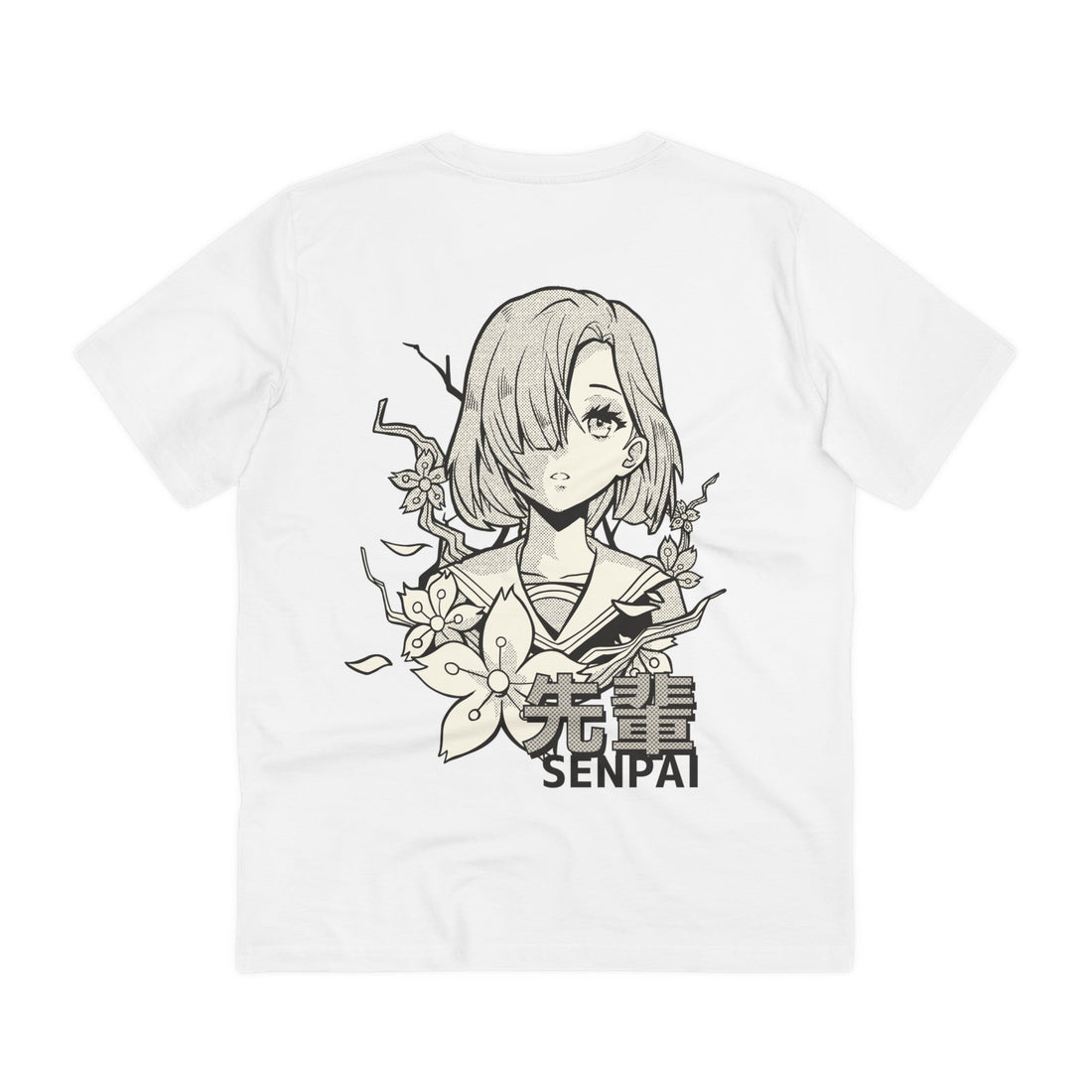 Printify T-Shirt White / 2XS Senpai Girl - Anime World - Back Design