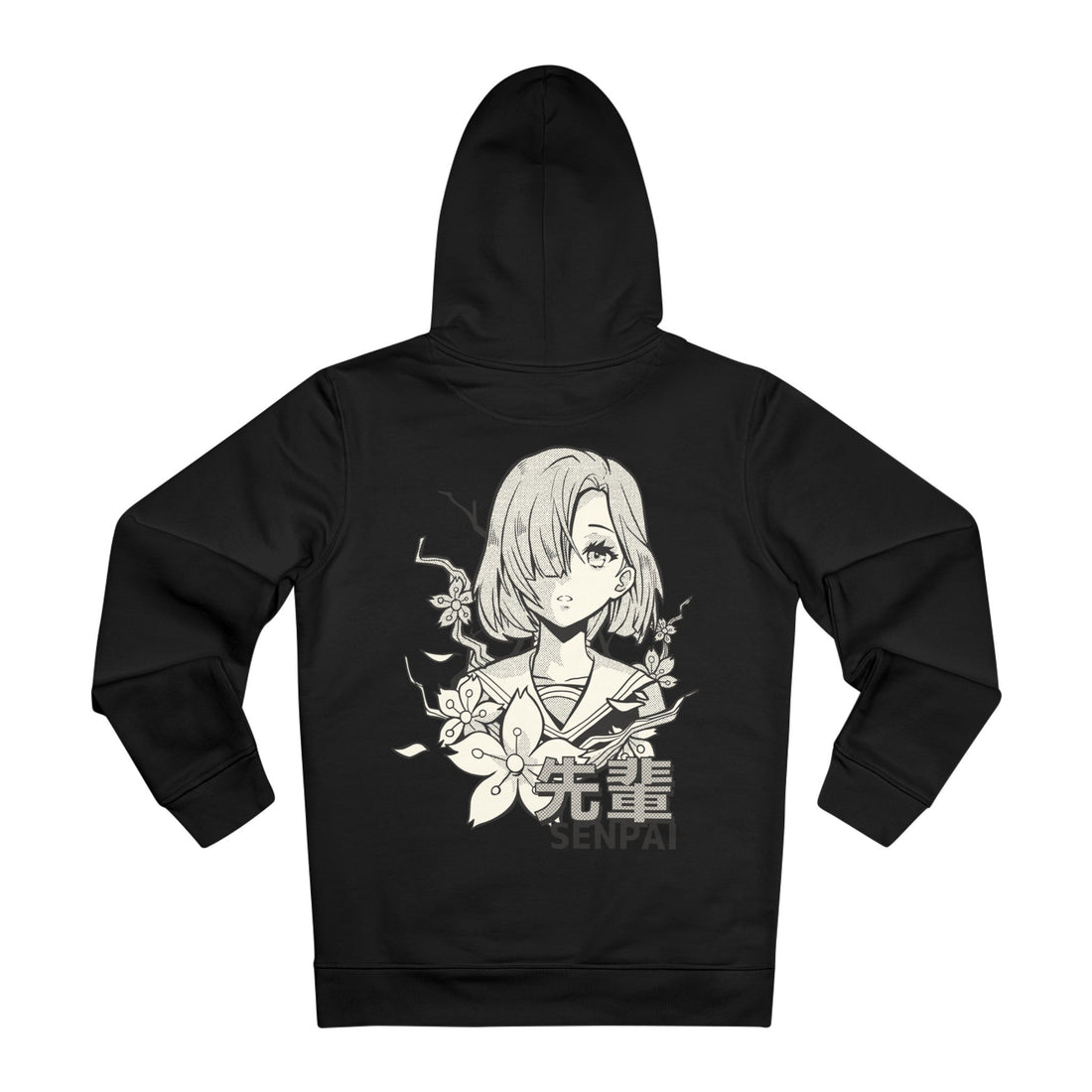 Printify Hoodie Black / M Senpai Girl - Anime World - Hoodie - Back Design