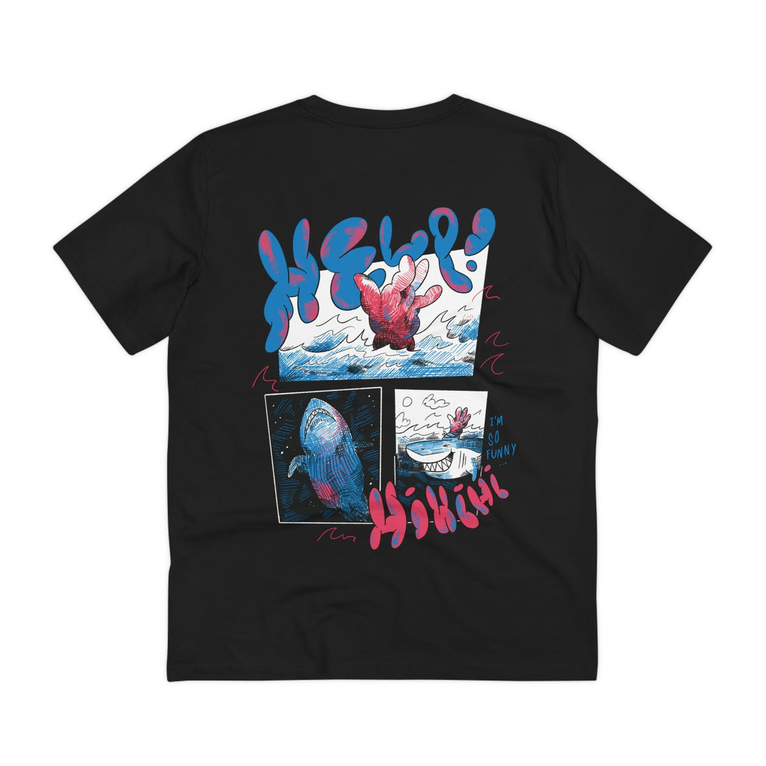 Printify T-Shirt Black / 2XS Shark - Sea Creatures - Back Design