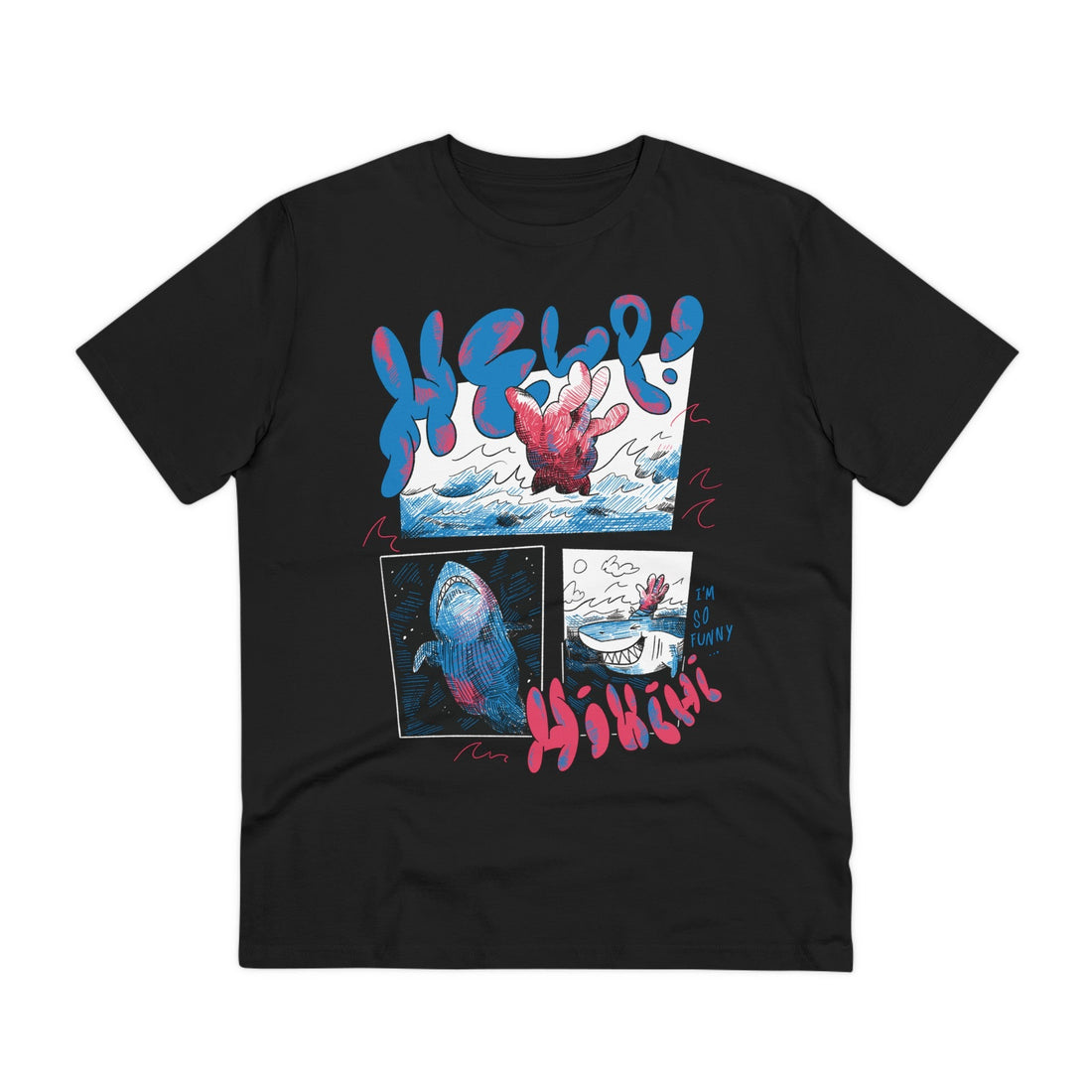 Printify T-Shirt Black / 2XS Shark - Sea Creatures - Front Design