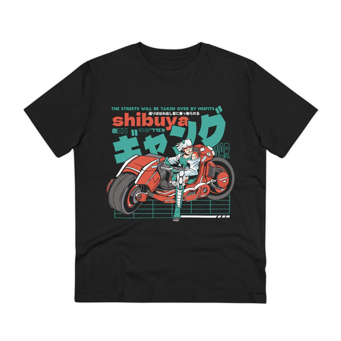Printify T-Shirt Black / 2XS Shibuya Motorcyle Girl - Anime World - Front Design