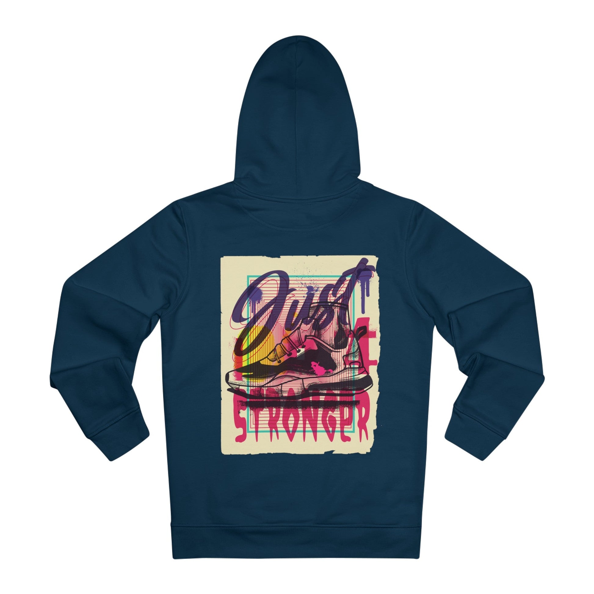 Printify Hoodie French Navy / S Shoes Just Stronger - Urban Graffiti - Hoodie - Back Design