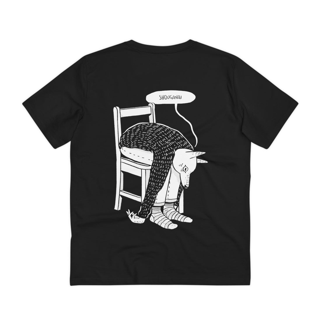 Printify T-Shirt Black / 2XS Shouganai Fox - Anime World - Back Design