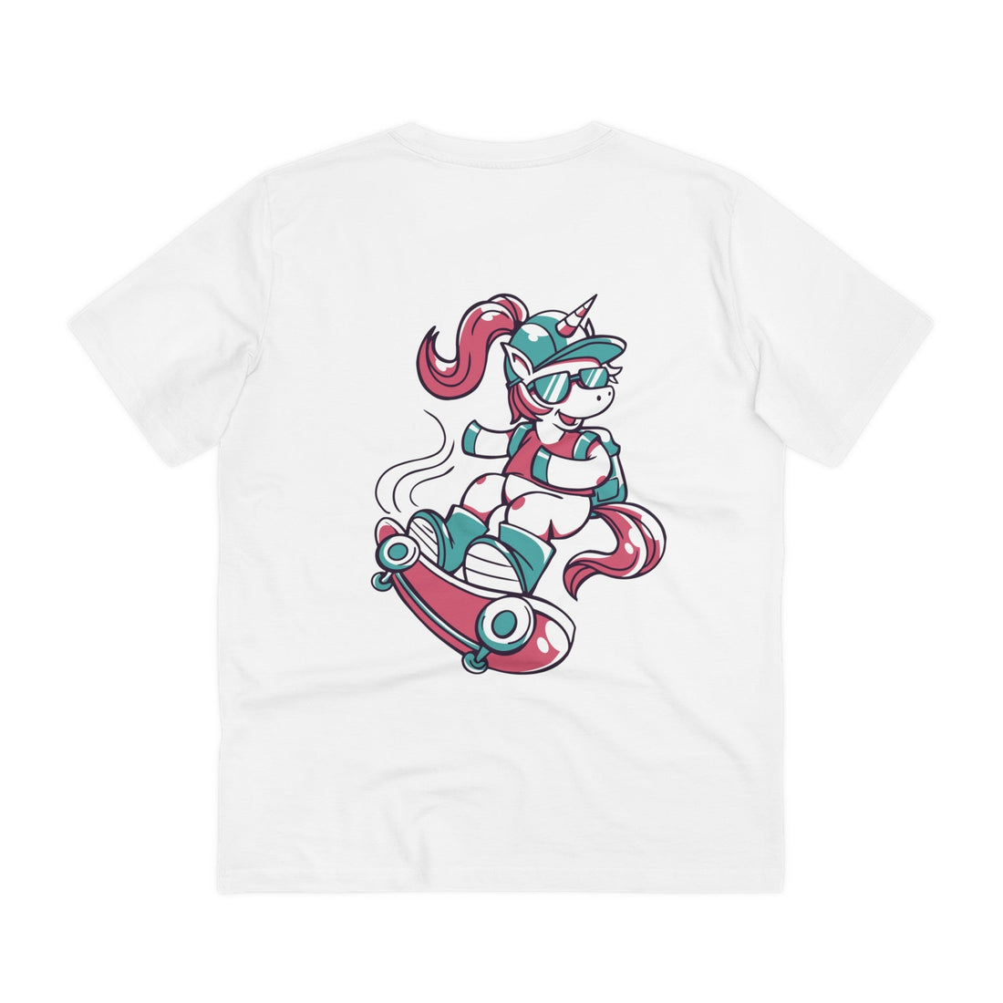 Printify T-Shirt White / 2XS Skater Unicorn - Unicorn World - Back Design