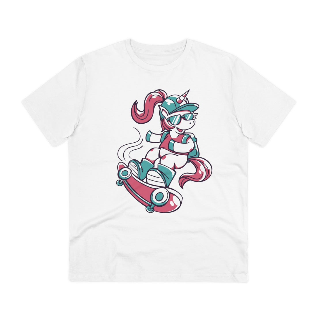 Printify T-Shirt White / 2XS Skater Unicorn - Unicorn World - Front Design