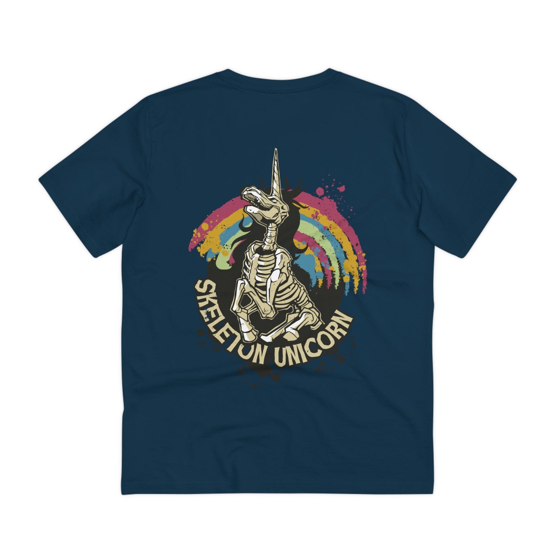 Printify T-Shirt French Navy / 2XS Skeleton Unicorn - Unicorn World - Back Design