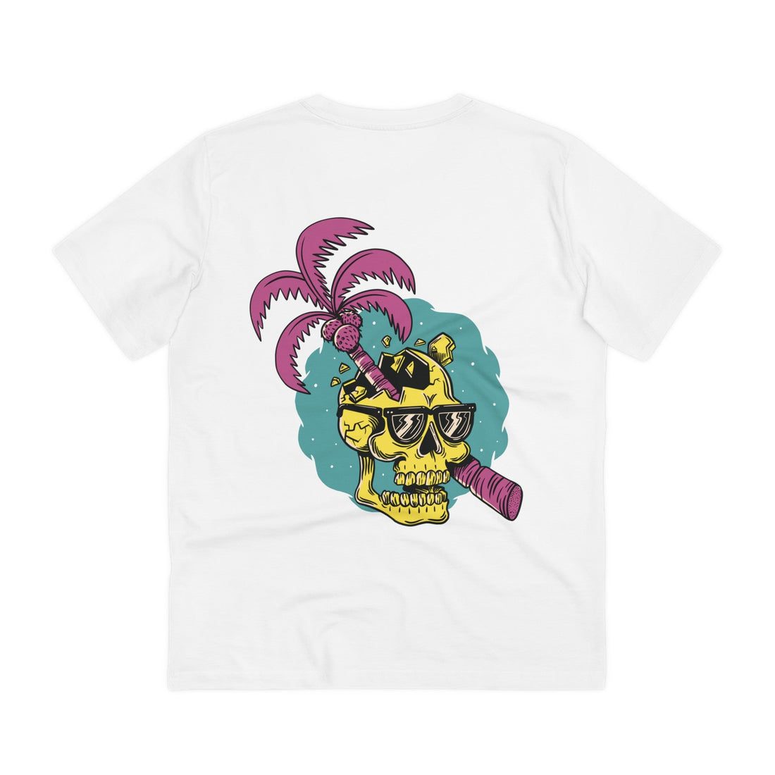 Printify T-Shirt White / 2XS Skull and Palm Tree Summer Afterlife - Summer Skulls - Back Design