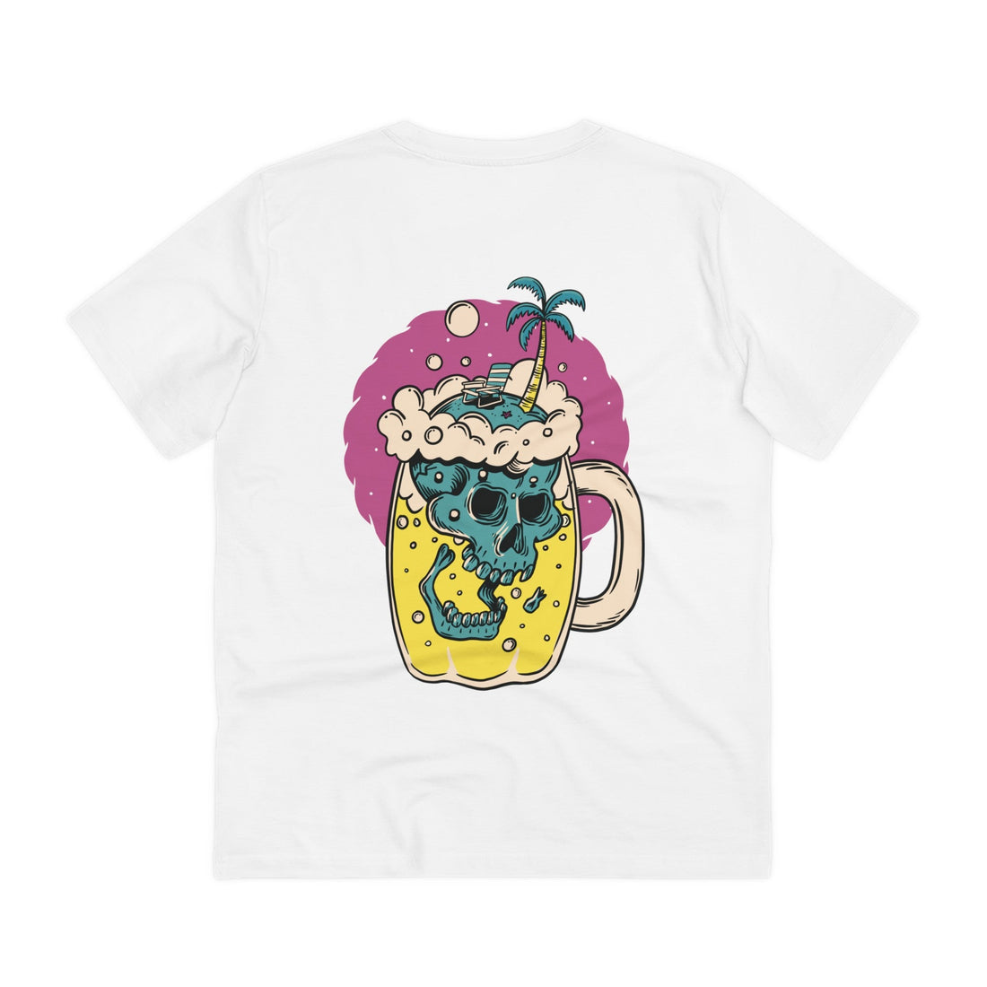 Printify T-Shirt White / 2XS Skull Beer Summer Afterlife - Summer Skulls - Back Design