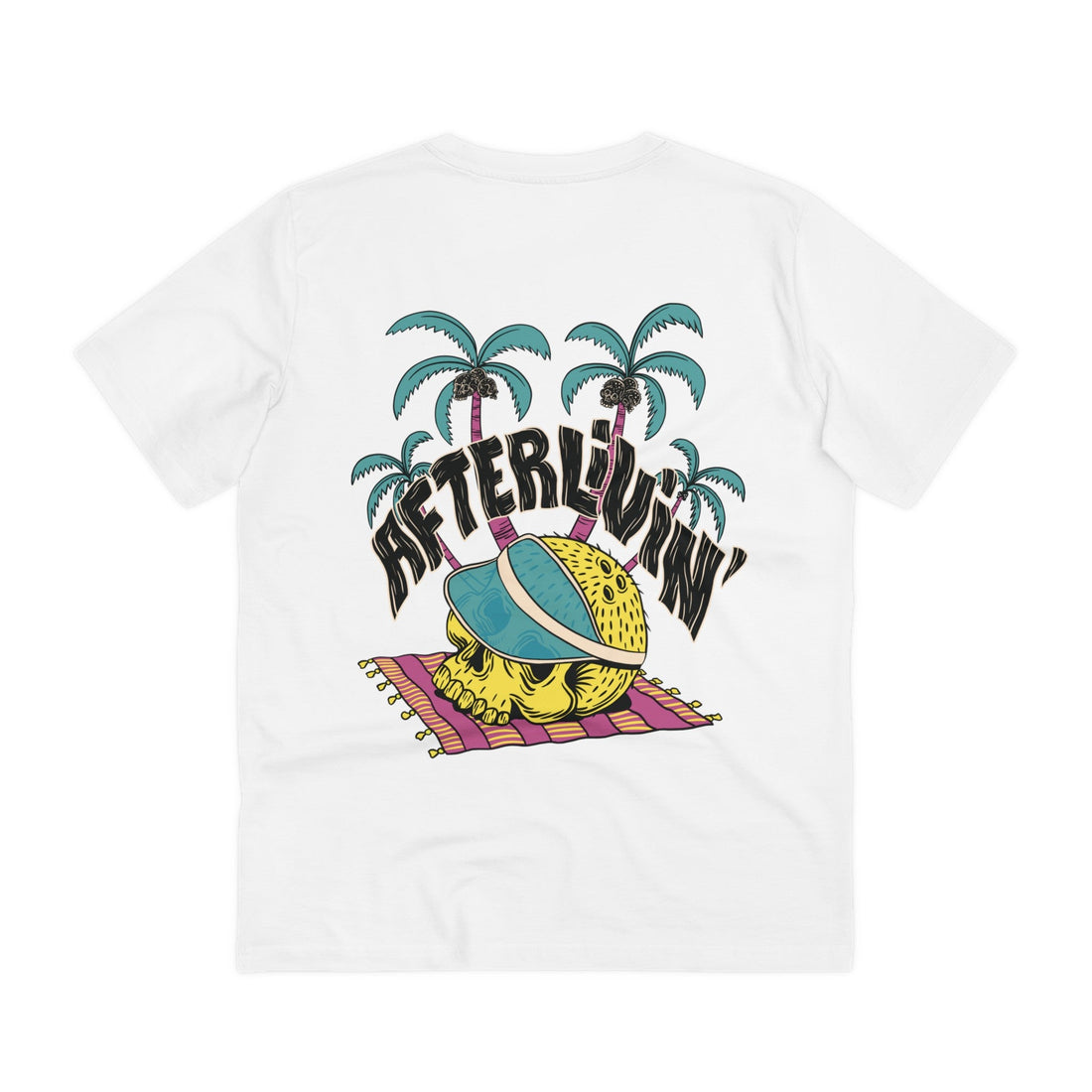 Printify T-Shirt White / 2XS Skull Coconut Summer Afterlife - Summer Skulls - Back Design