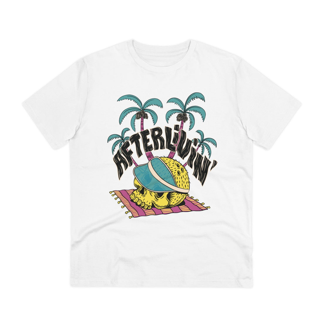 Printify T-Shirt White / 2XS Skull Coconut Summer Afterlife - Summer Skulls - Front Design