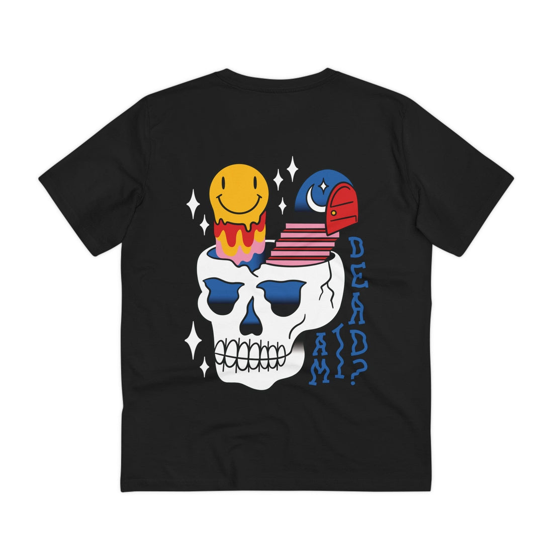 Printify T-Shirt Black / 2XS Skull Psychedelic - Trippy Tattoo - Back Design