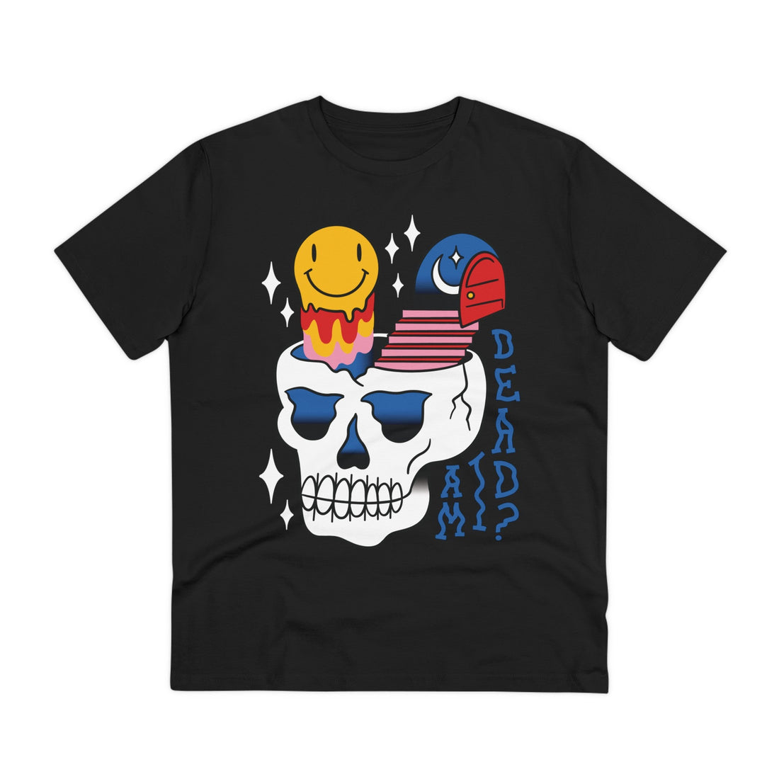 Printify T-Shirt Black / 2XS Skull Psychedelic - Trippy Tattoo - Front Design