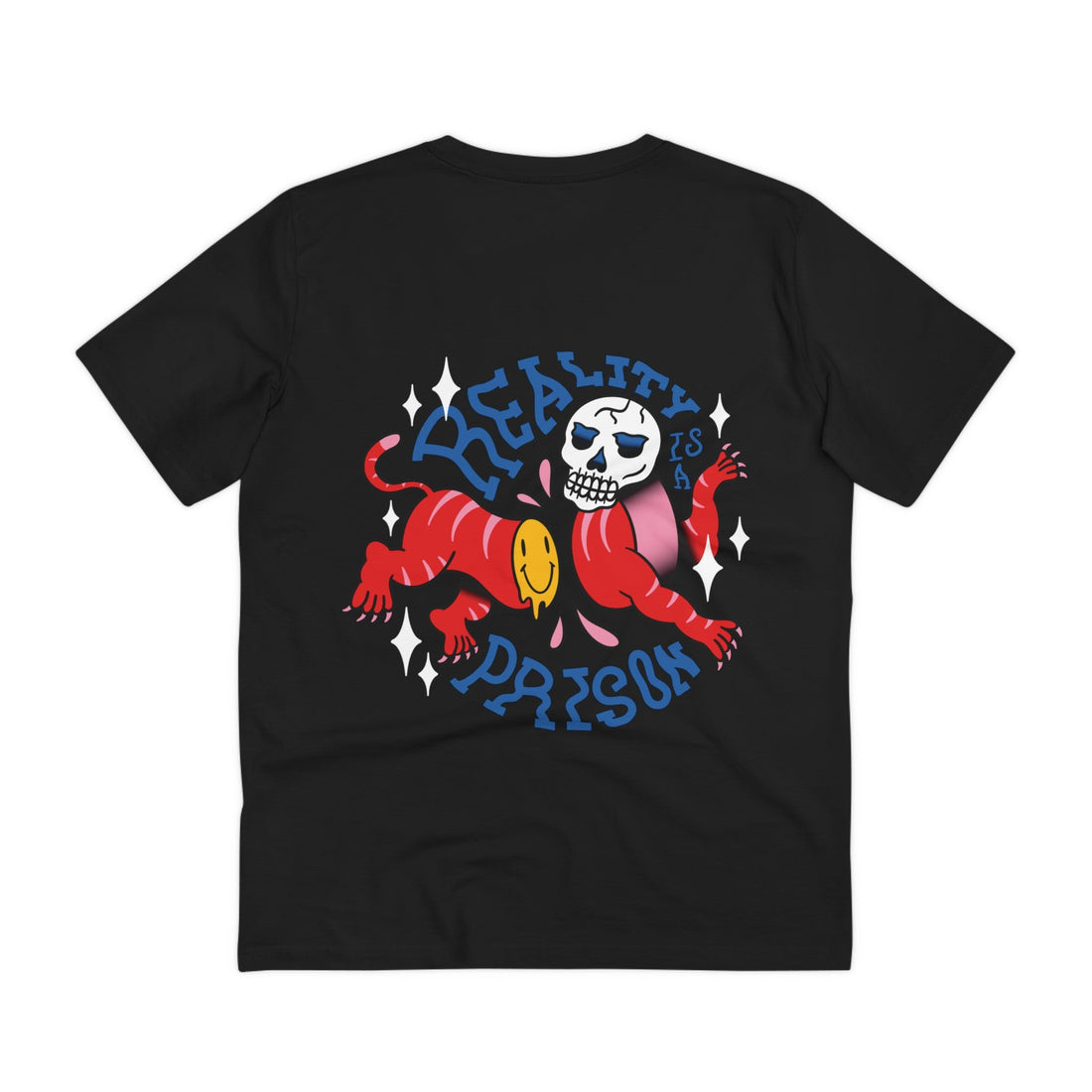 Printify T-Shirt Black / 2XS Skull Wild Animal - Trippy Tattoo - Back Design