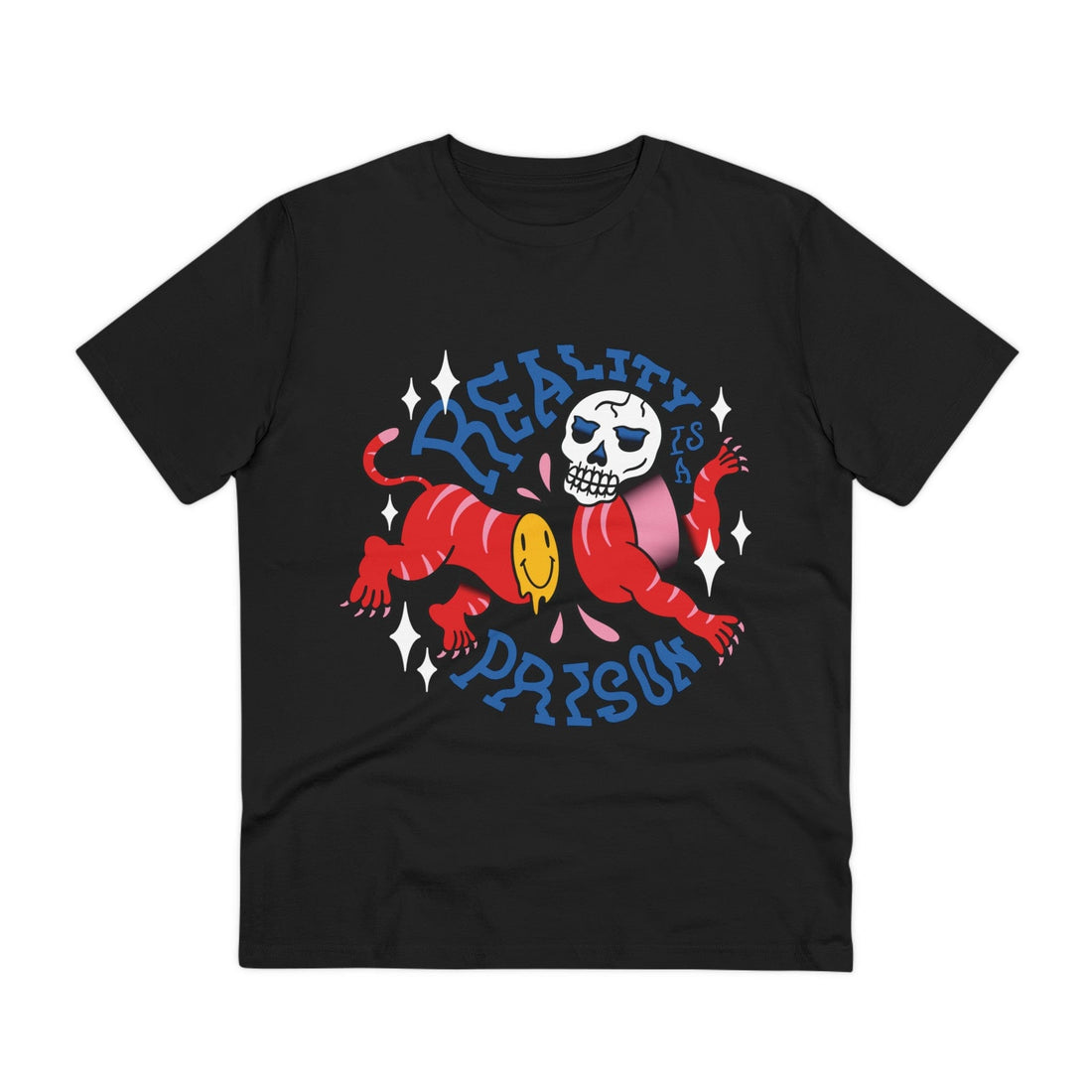Printify T-Shirt Black / 2XS Skull Wild Animal - Trippy Tattoo - Front Design