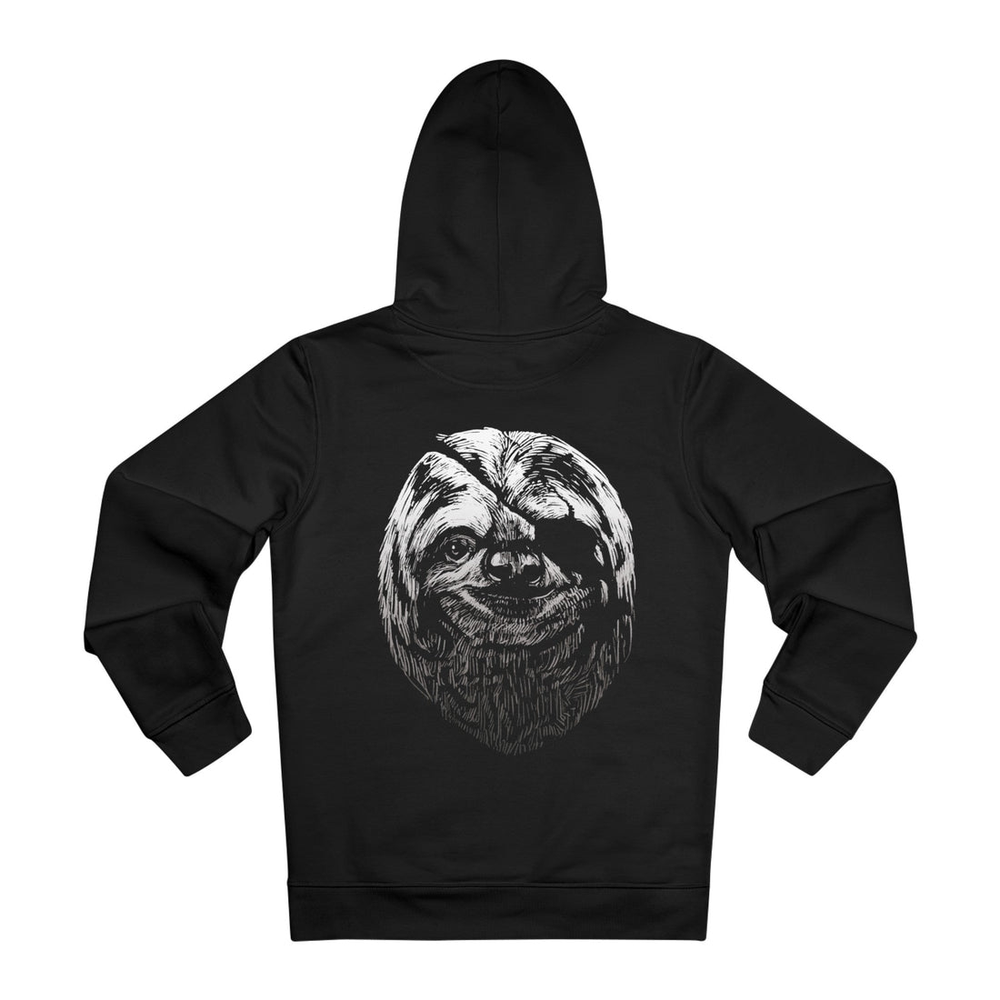Printify Hoodie Black / M Sloth Blindfold - Animals with Eye Patch - Hoodie - Back Design