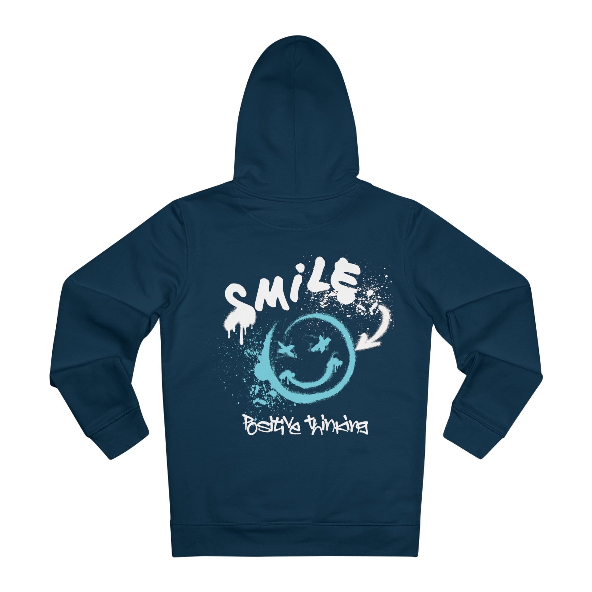 Printify Hoodie French Navy / S Smile Postivie thinking - Streetwear - I´m Fine - Hoodie - Back Design