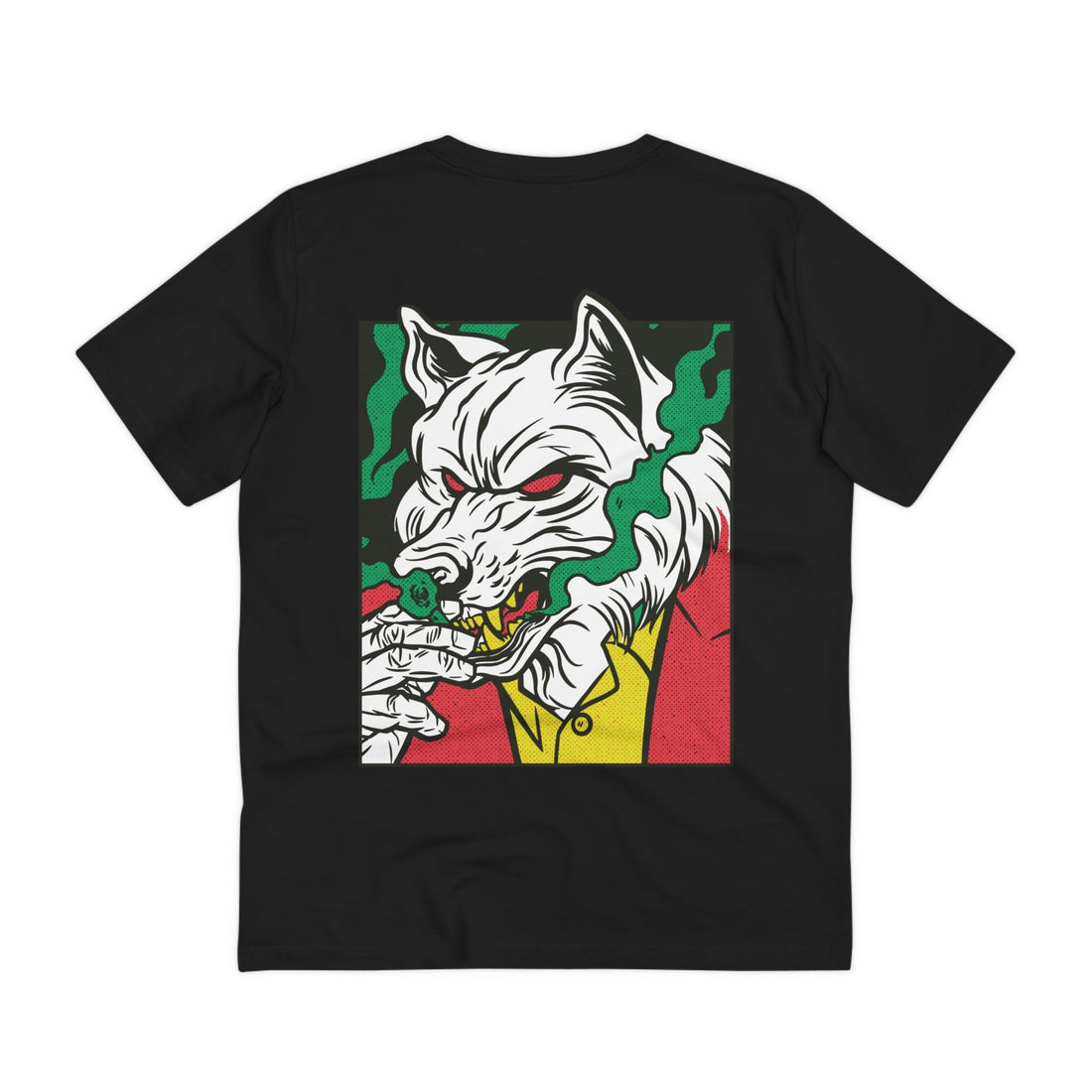 Printify T-Shirt Black / 2XS Smoking Wolf Mafia - Comic Mafia - Back Design