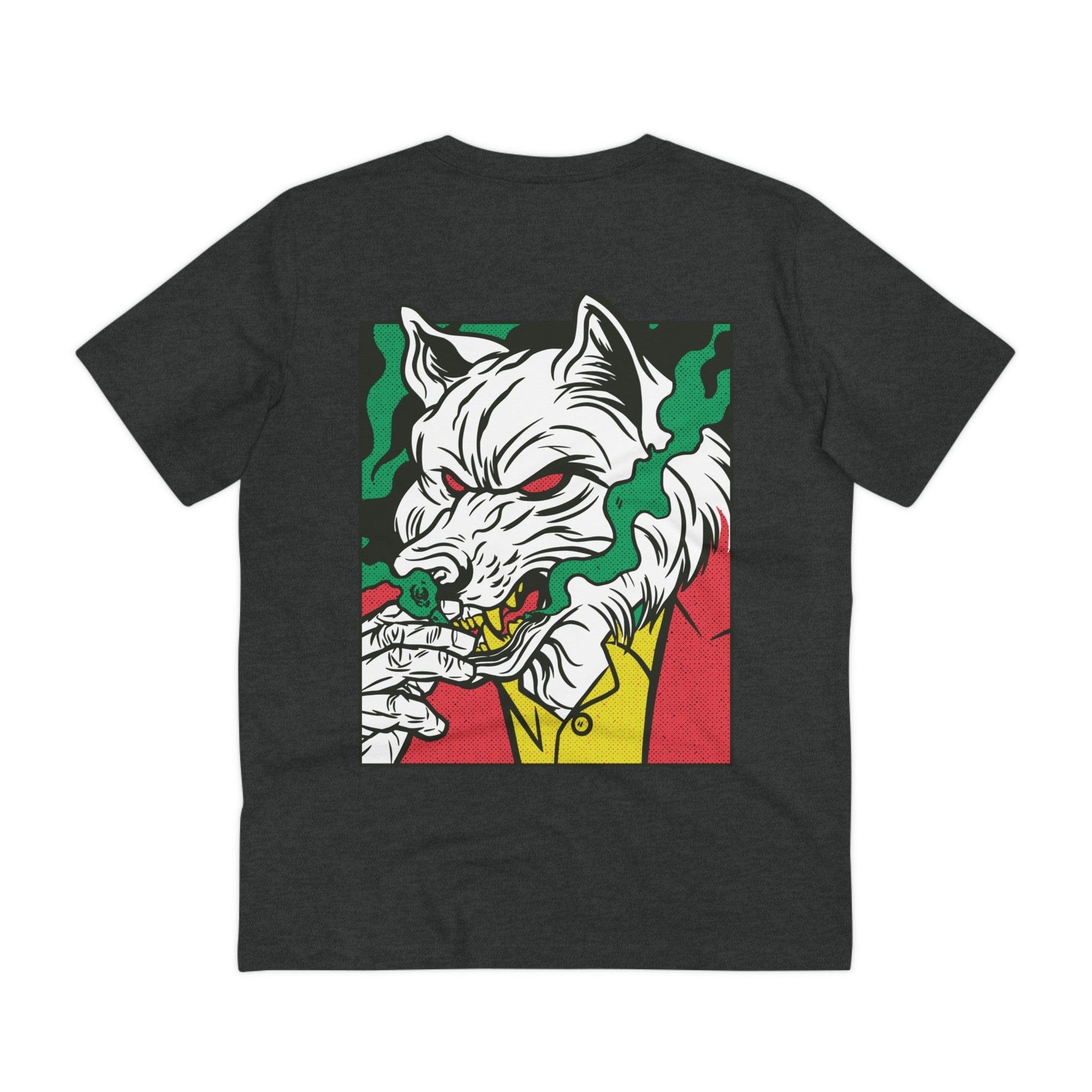 Printify T-Shirt Dark Heather Grey / 2XS Smoking Wolf Mafia - Comic Mafia - Back Design