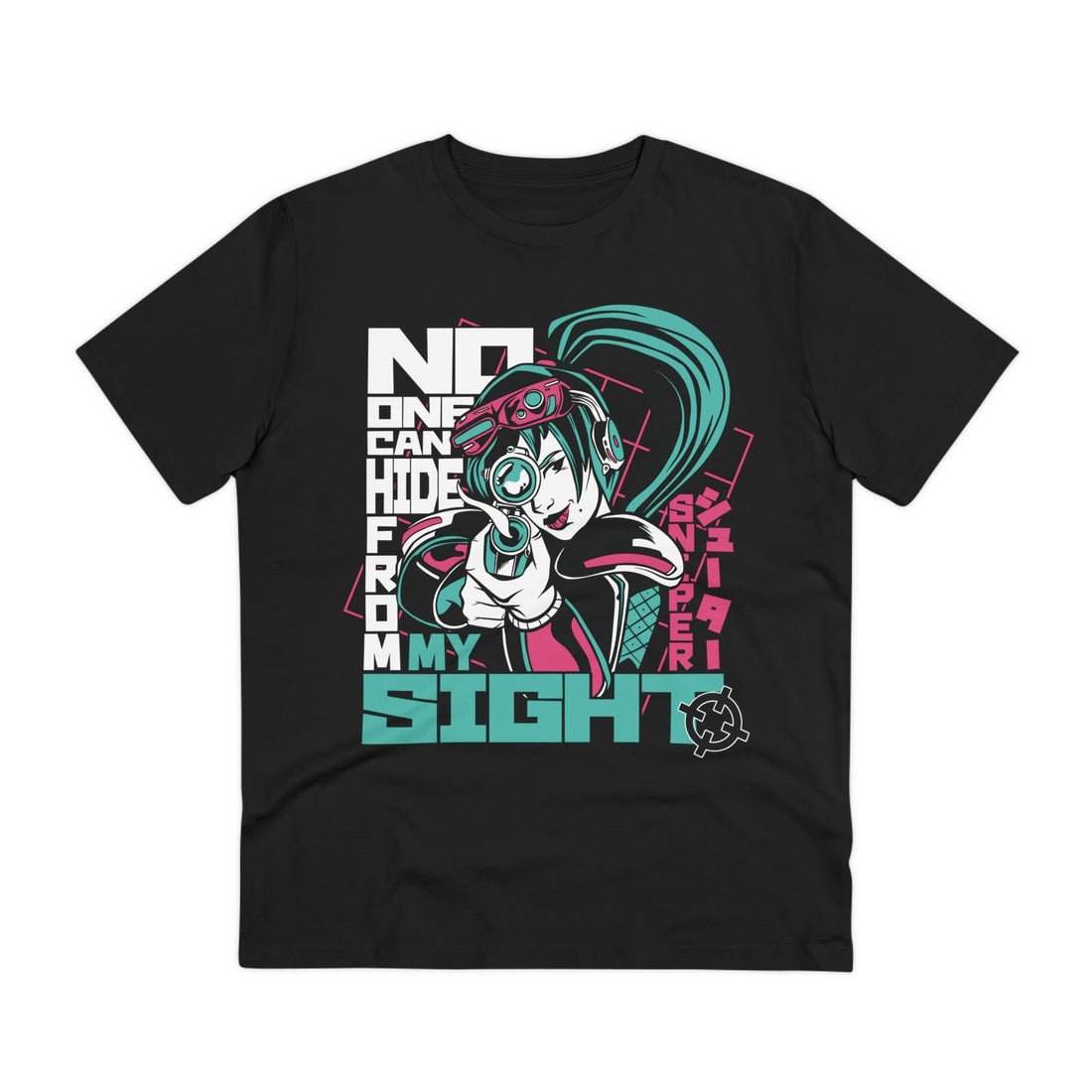 Printify T-Shirt Black / 2XS Sniper Girl No one hide from my sight - Anime World - Front Design