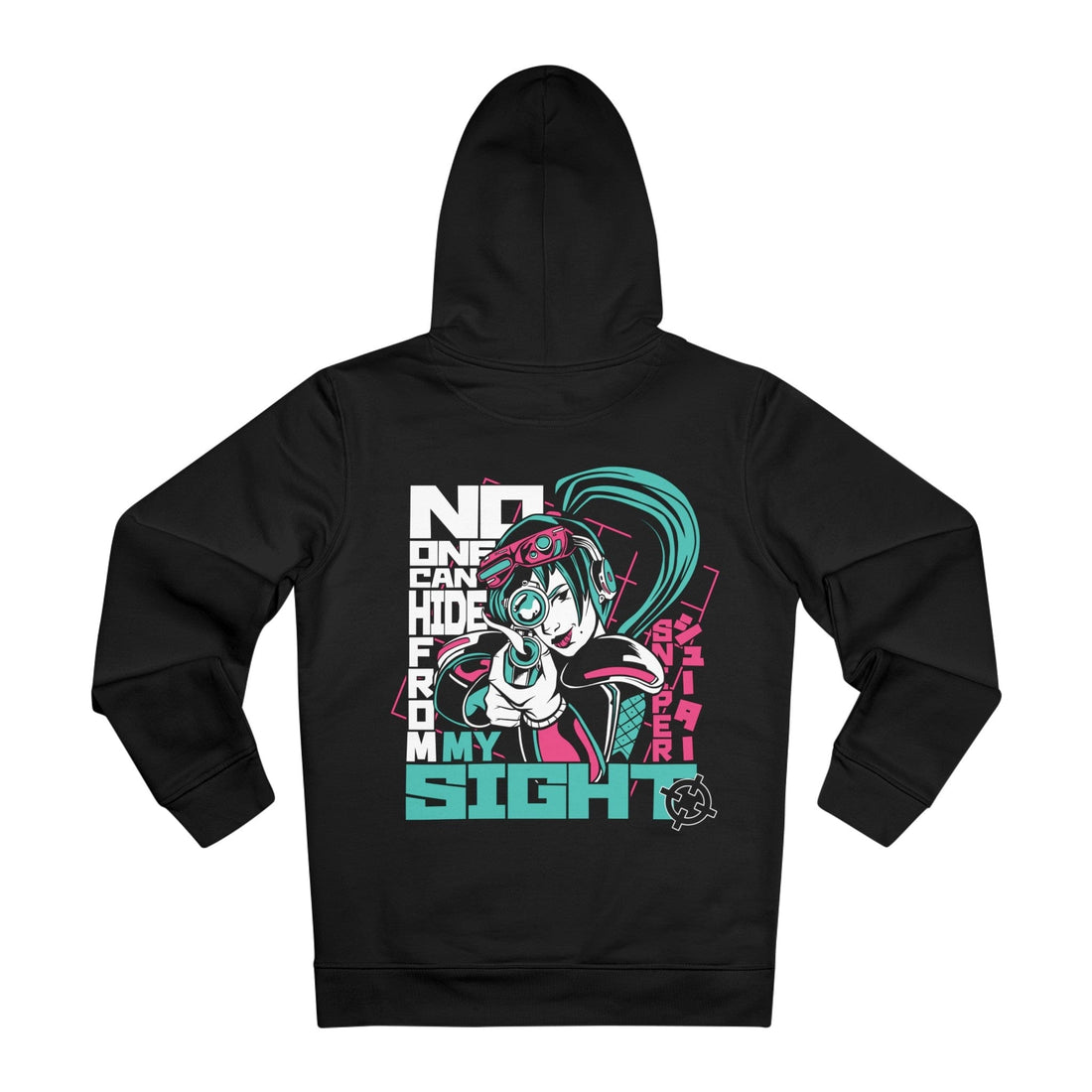 Printify Hoodie Black / M Sniper Girl No one hide from my sight - Anime World - Hoodie - Back Design