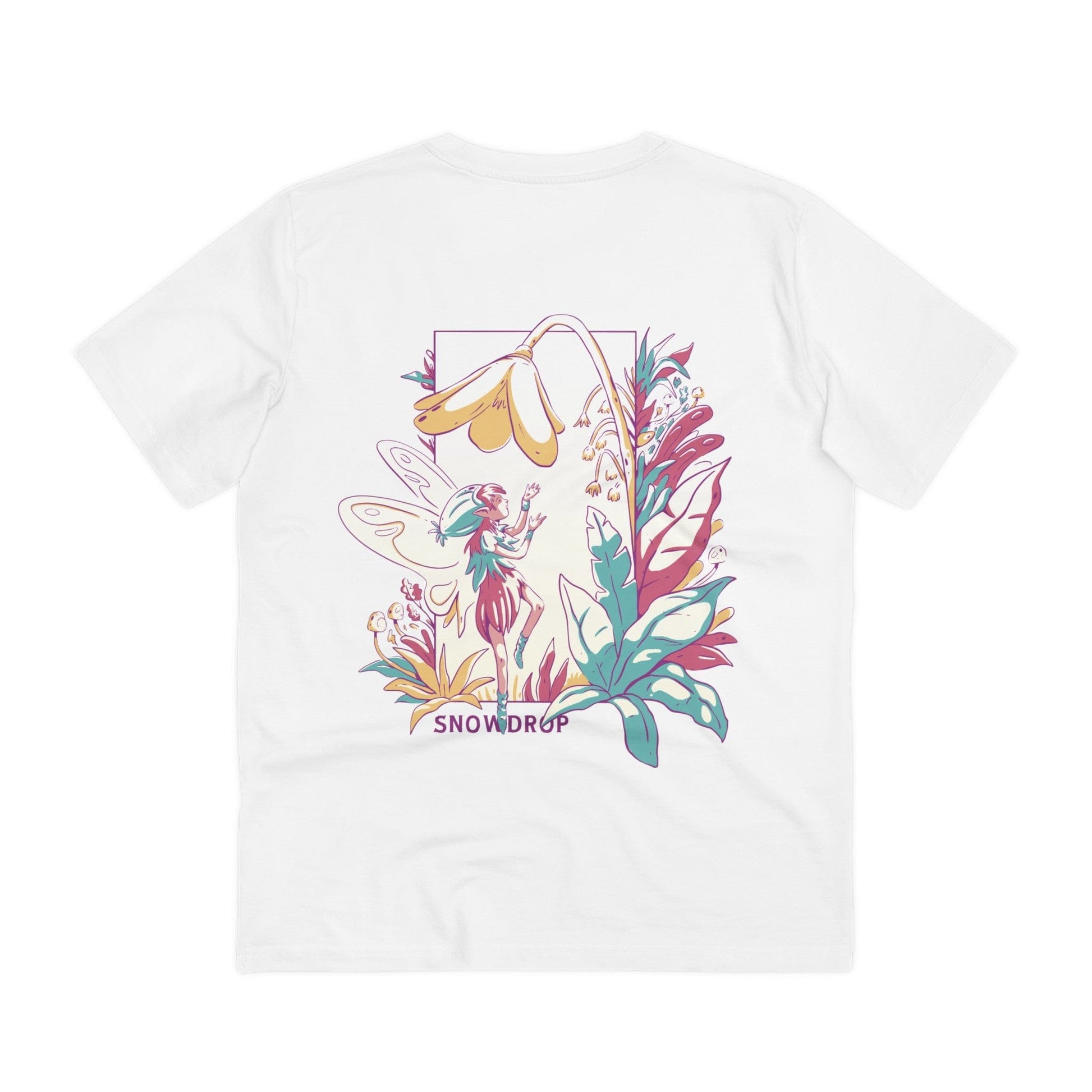 Printify T-Shirt White / 2XS Snowdrop - Flowers with Fairies - Back Design