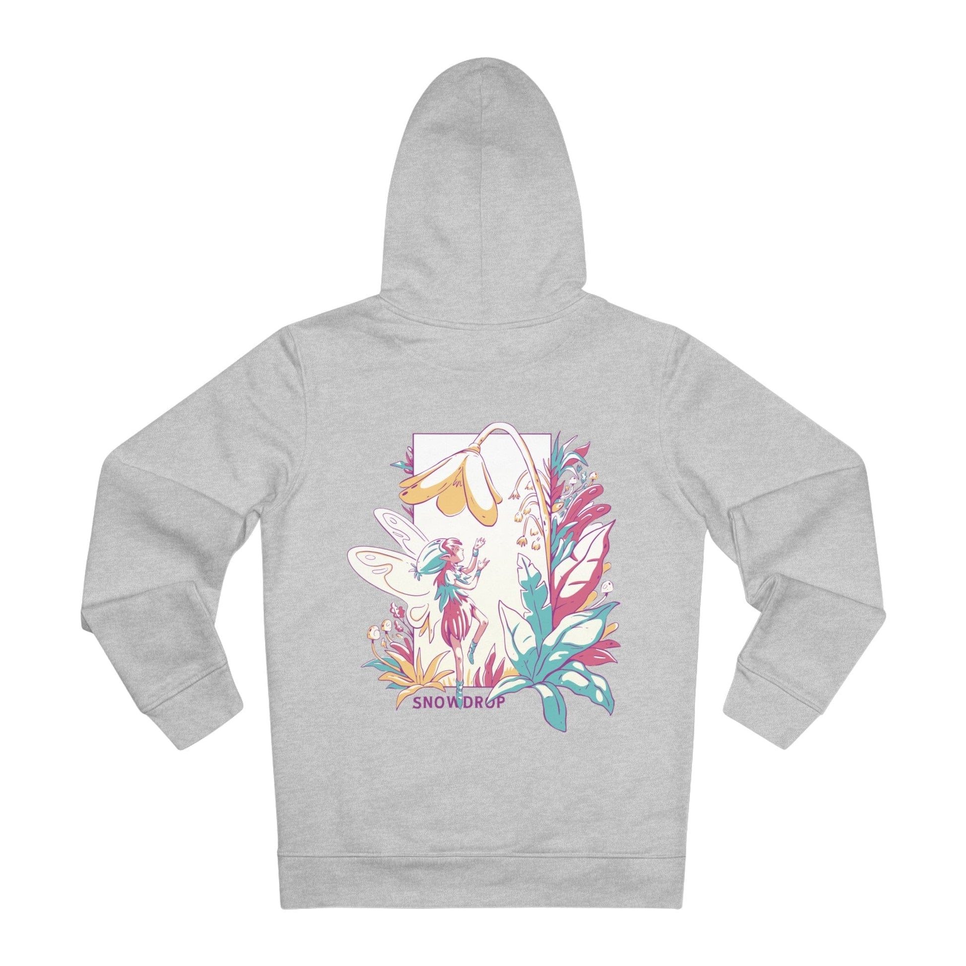 Printify Hoodie Heather Grey / S Snowdrop - Flowers with Fairies - Hoodie - Back Design