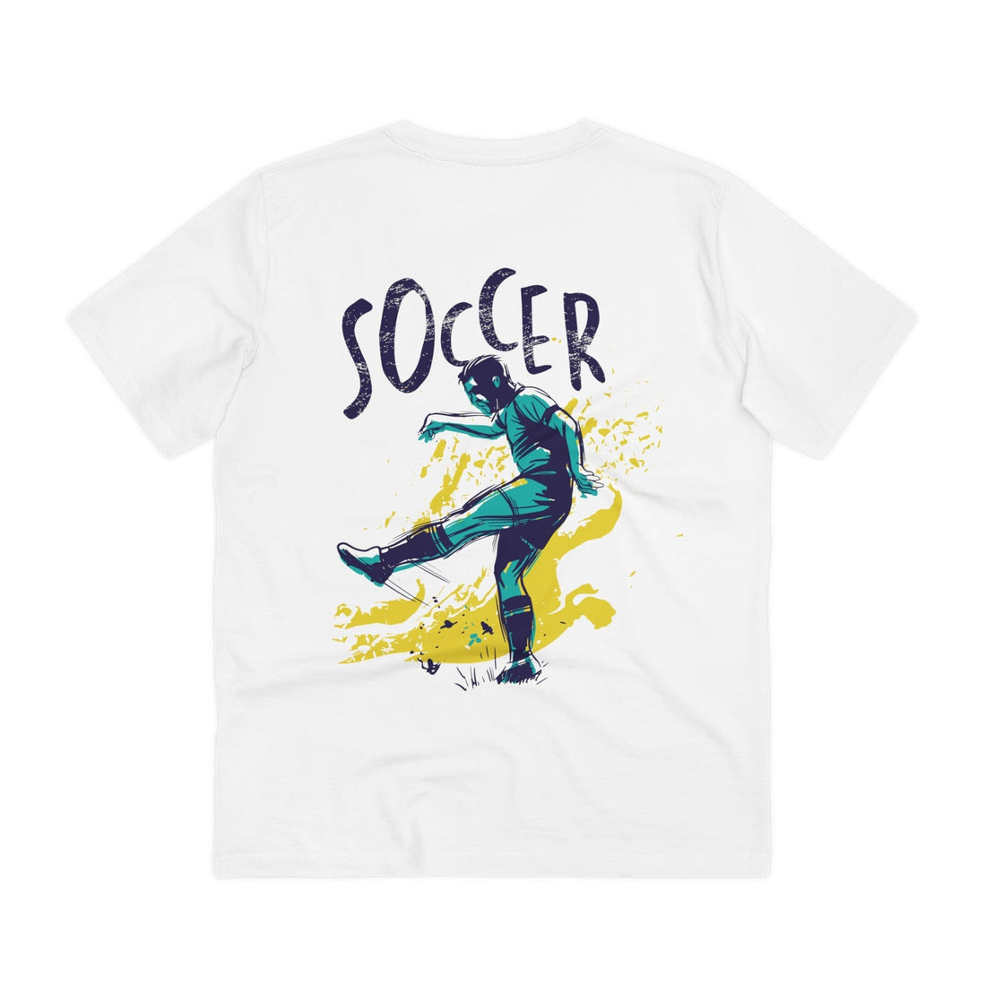 Printify T-Shirt White / 2XS Soccer - Grunge Sports - Back Design