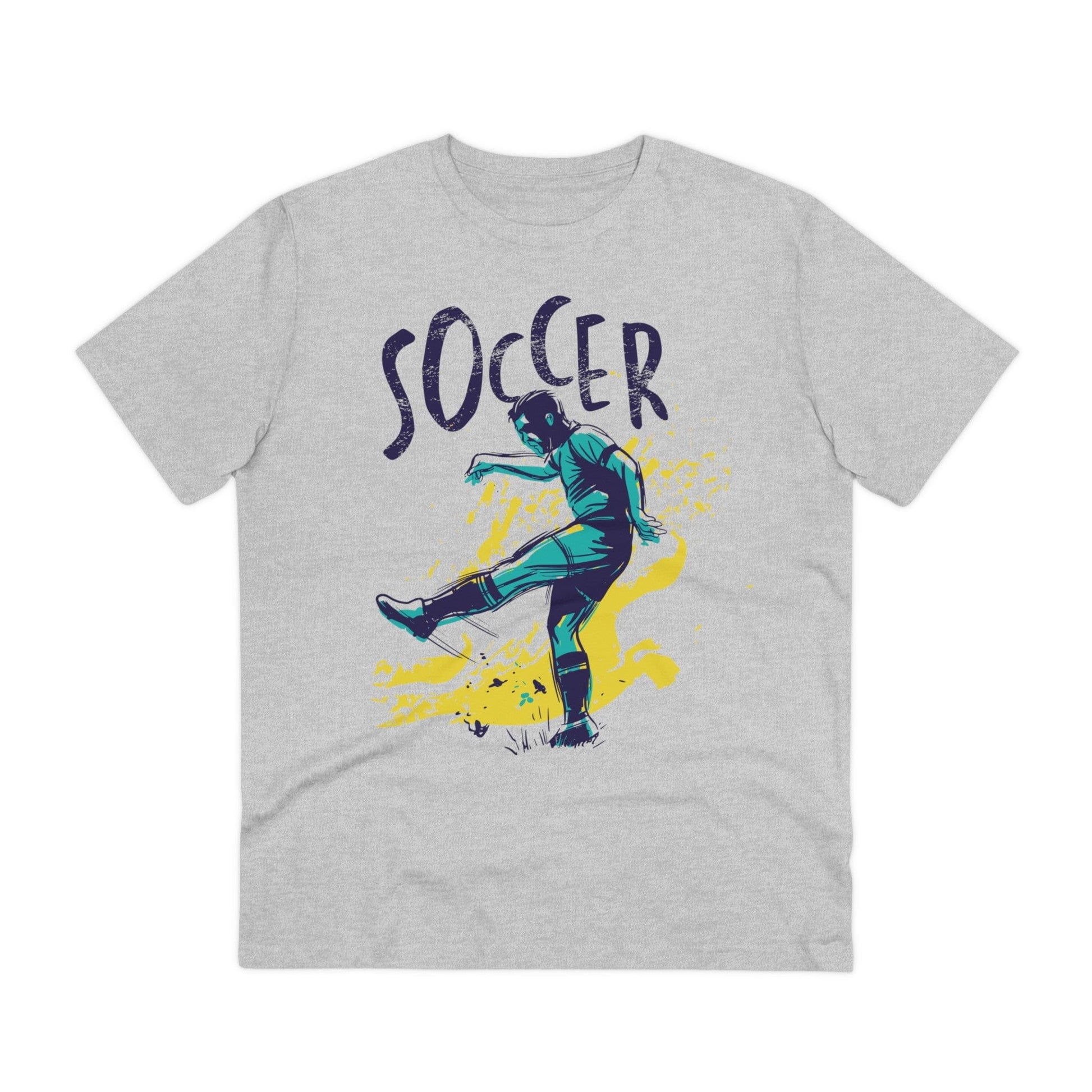 Printify T-Shirt Heather Grey / 2XS Soccer - Grunge Sports - Front Design