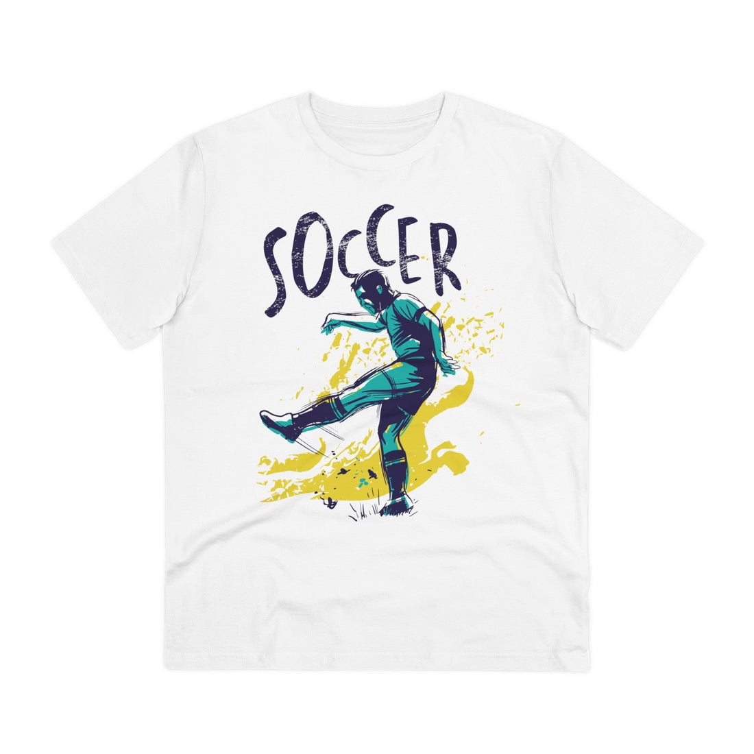 Printify T-Shirt White / 2XS Soccer - Grunge Sports - Front Design