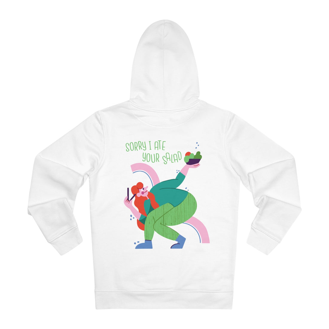 Printify Hoodie White / S Sorry I ate your salad - Funny Vegatarian - Hoodie - Back Design