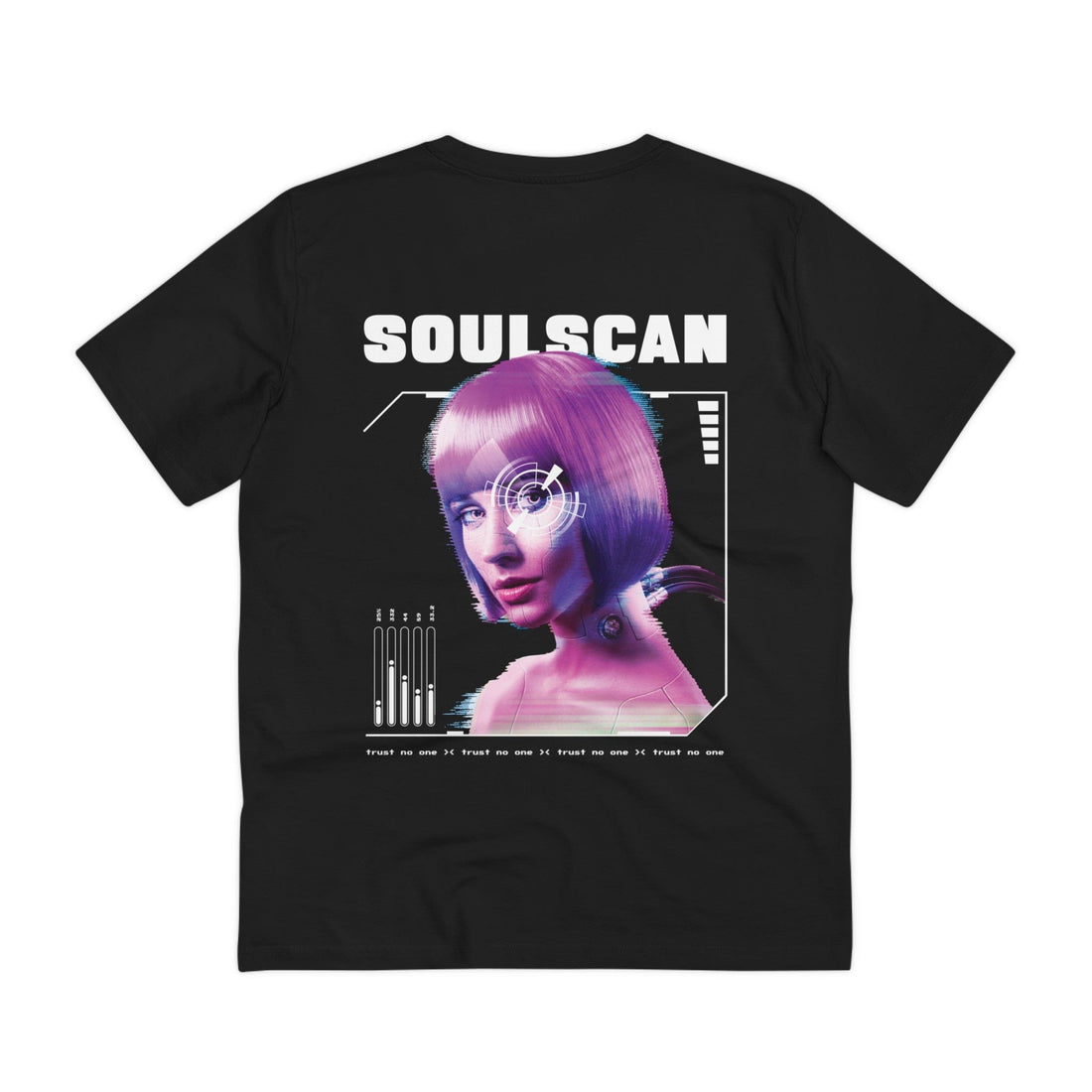 Printify T-Shirt Black / 2XS Soul Scan - Cyborg Characters - Back Design