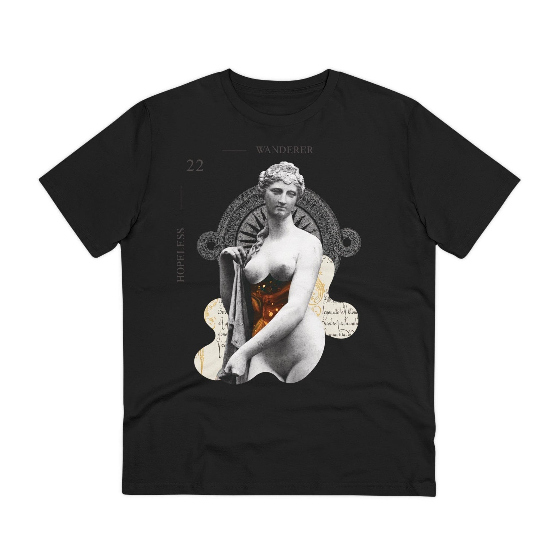 Printify T-Shirt Black / 2XS Space Statue Collage - Modern Collage - Front Design