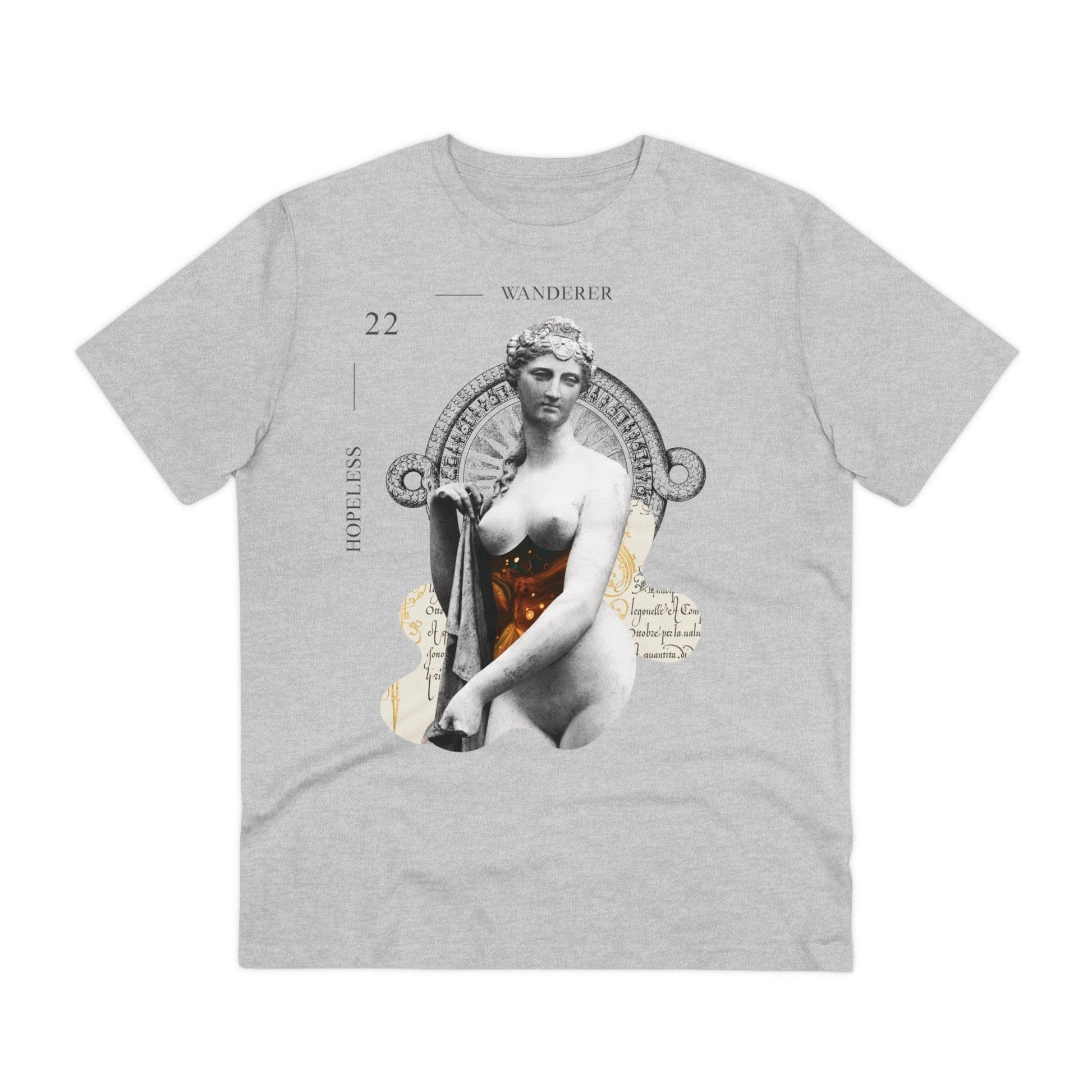 Printify T-Shirt Heather Grey / 2XS Space Statue Collage - Modern Collage - Front Design