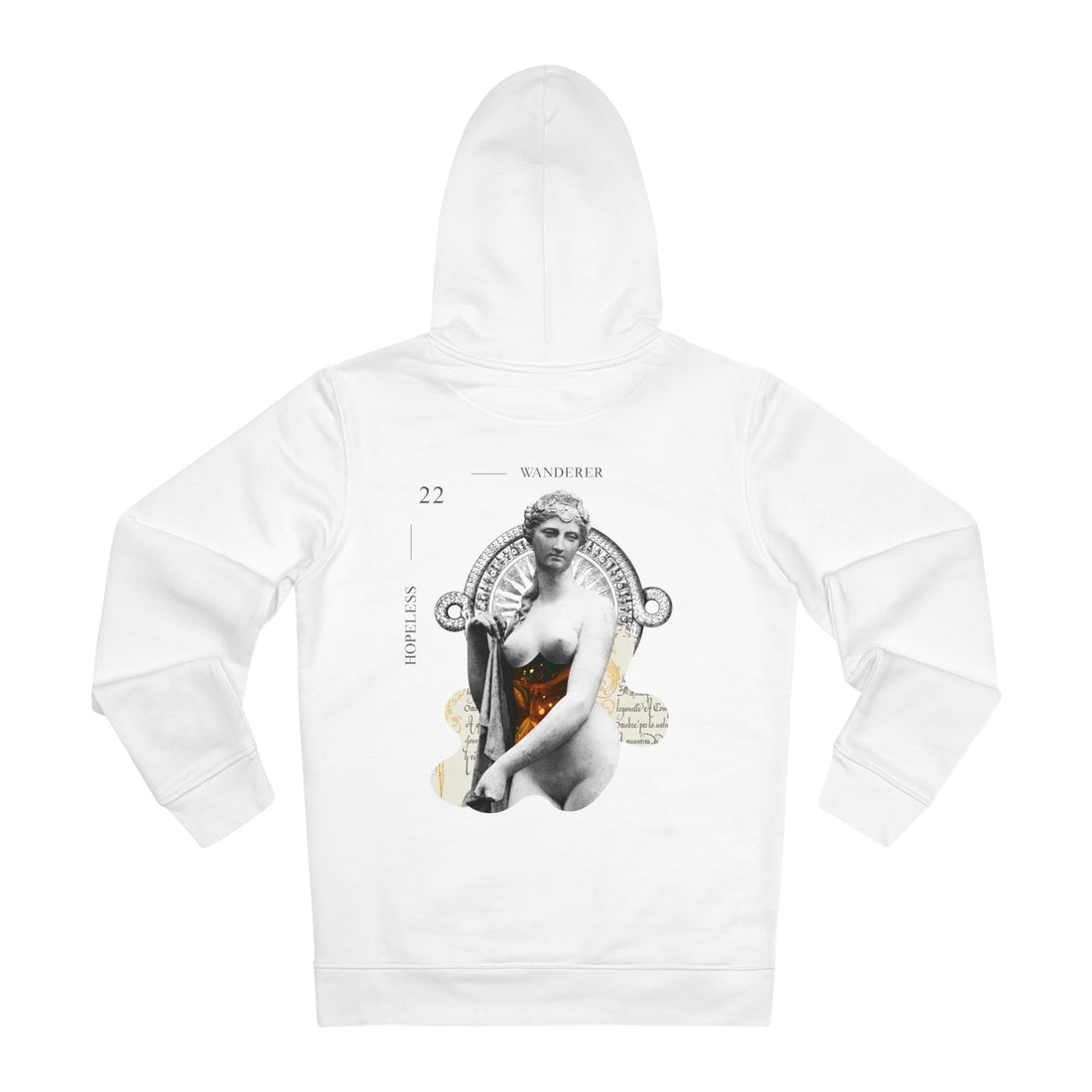 Printify Hoodie White / S Space Statue Collage - Modern Collage - Hoodie - Back Design