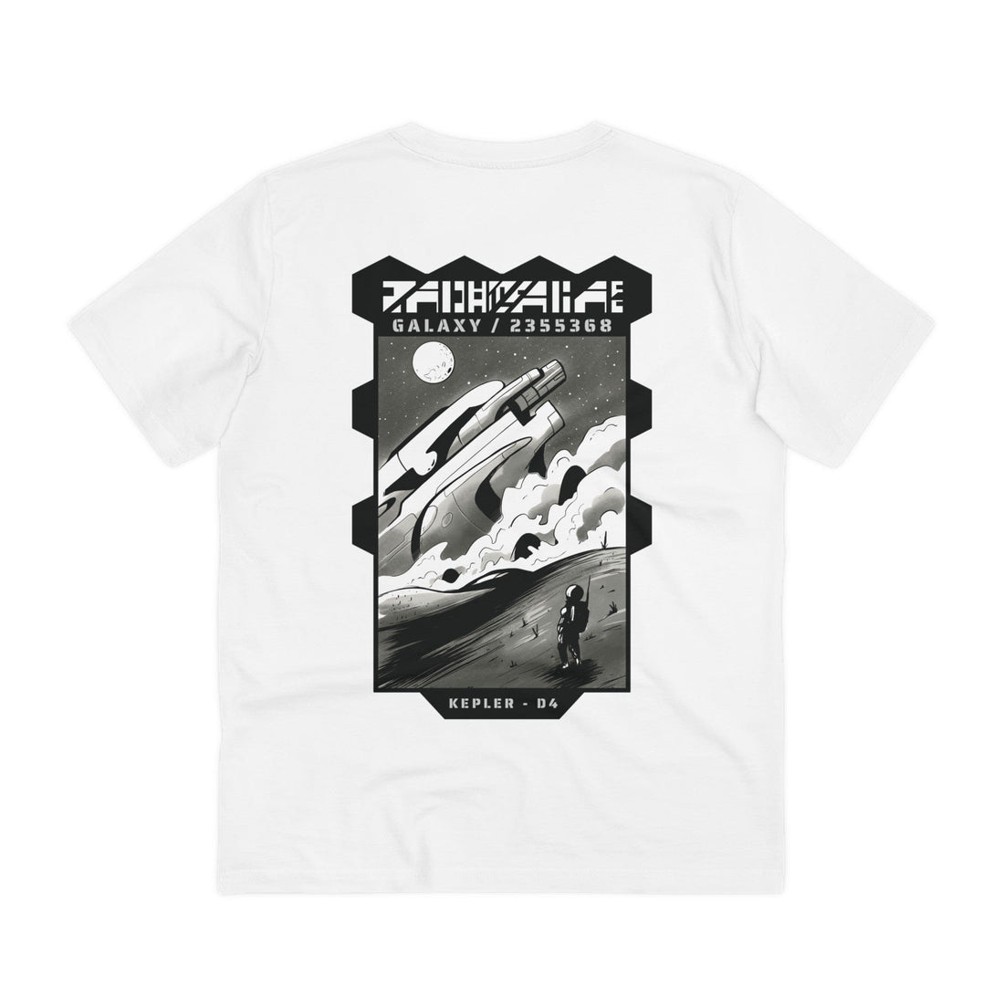 Printify T-Shirt White / 2XS Spaceship Crash Astronaut - Astronauts in Space - Back Design