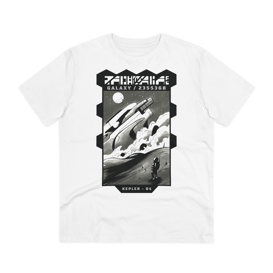 Printify T-Shirt White / 2XS Spaceship Crash Astronaut - Astronauts in Space - Front Design