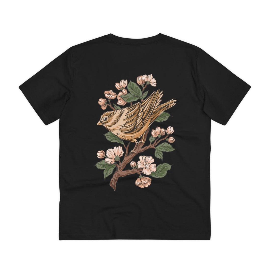Printify T-Shirt Black / 2XS Sparrow - Animals in Nature - Back Design