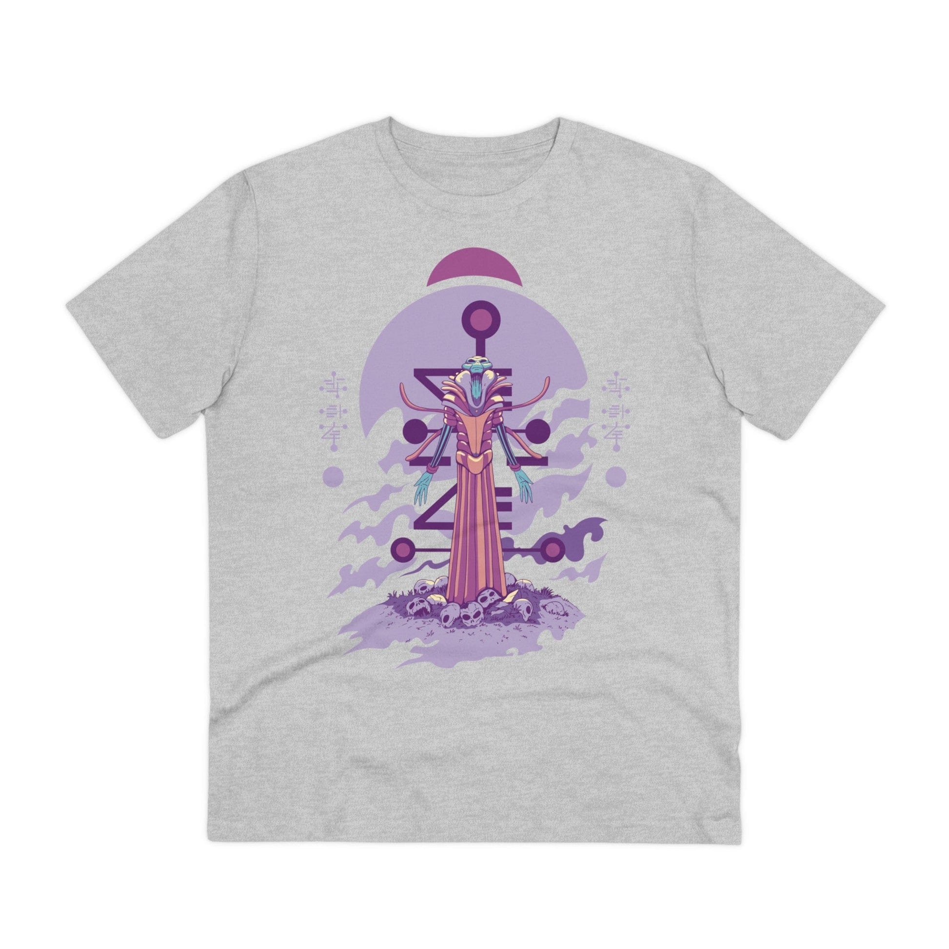 Printify T-Shirt Heather Grey / 2XS Standing Alien with open arms - Alien Warrior - Front Design