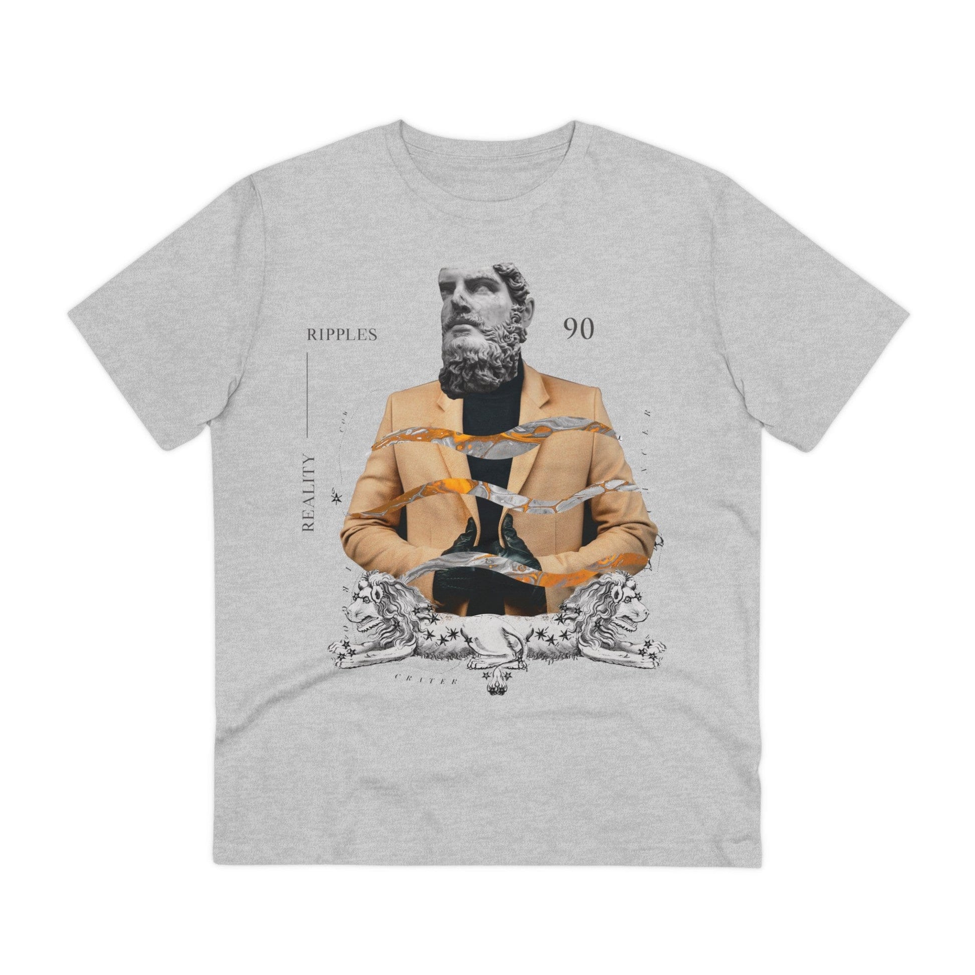Printify T-Shirt Heather Grey / 2XS Statue Collage with Lions - Modern Collage - Front Design