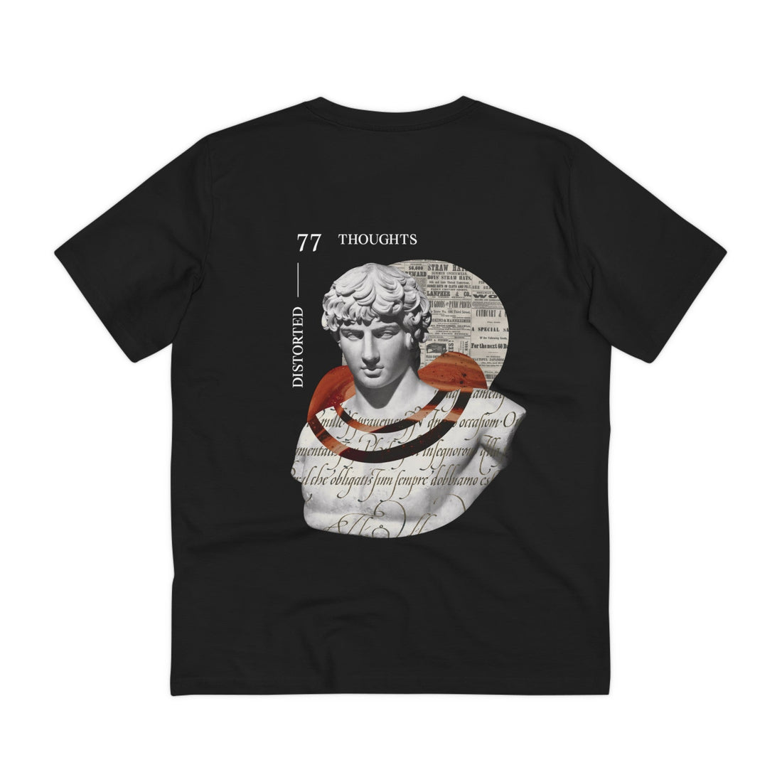 Printify T-Shirt Black / 2XS Statue Man - Modern Collage - Back Design